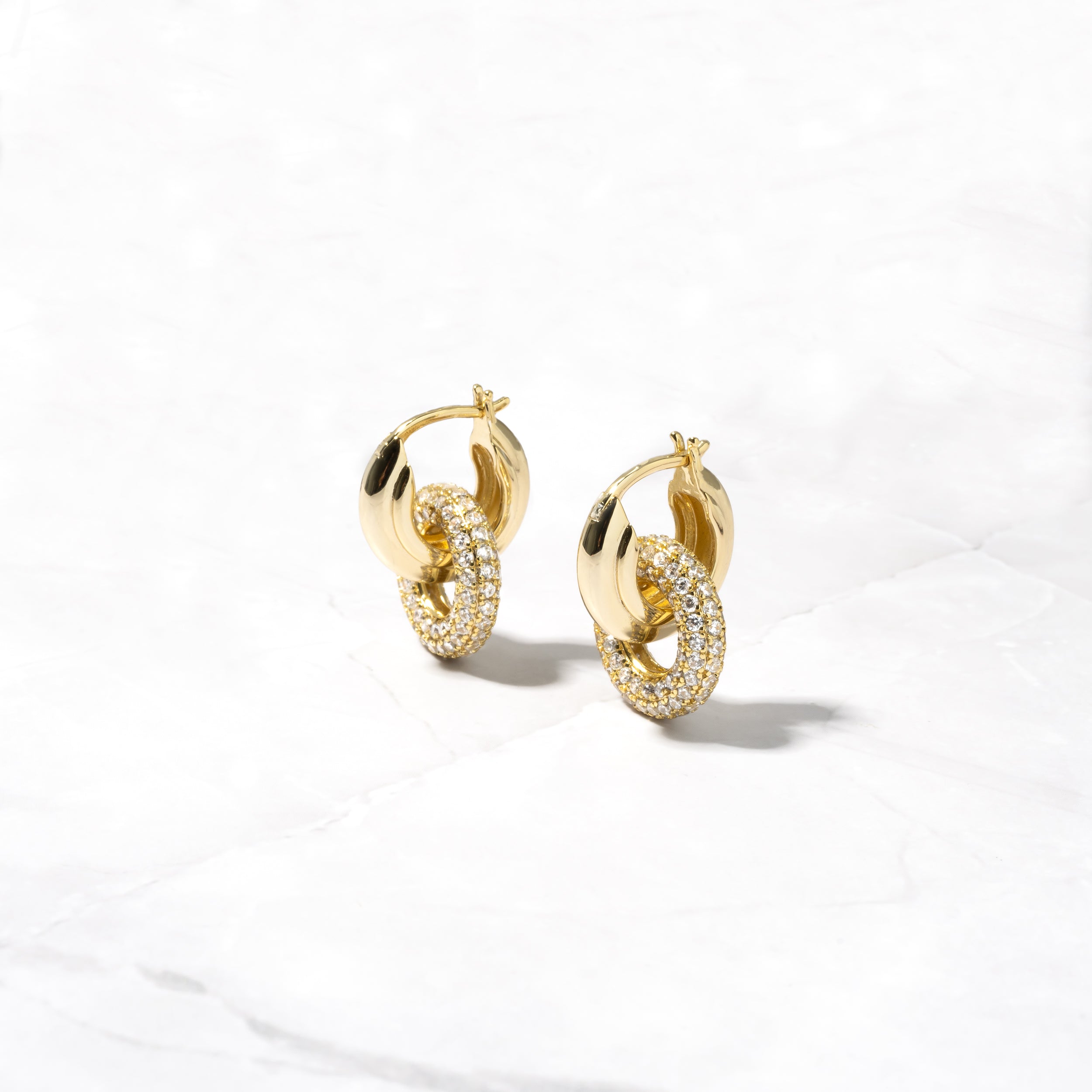 1.50 TCW Round Shape Moissanite Pave Hoop Earrings
