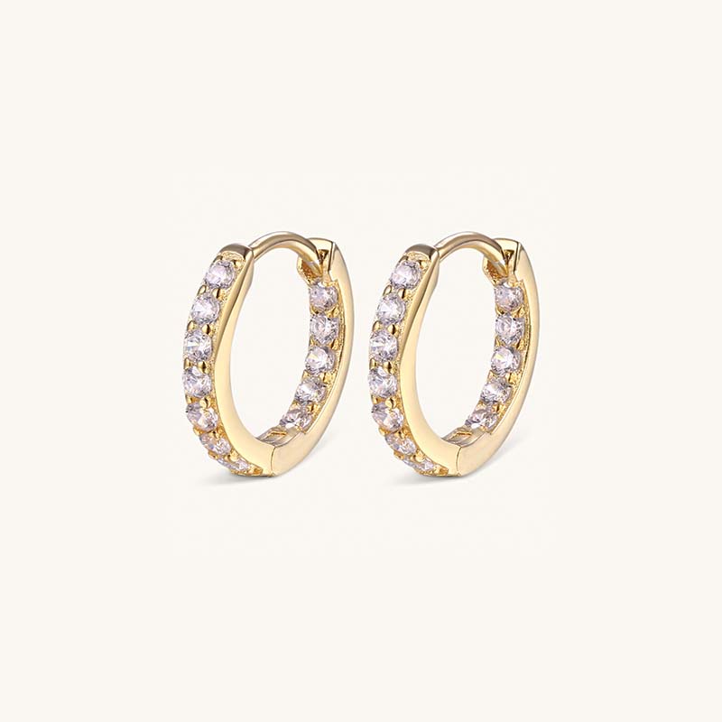 0.30 TCW Round Shape Moissanite Huggies Earrings
