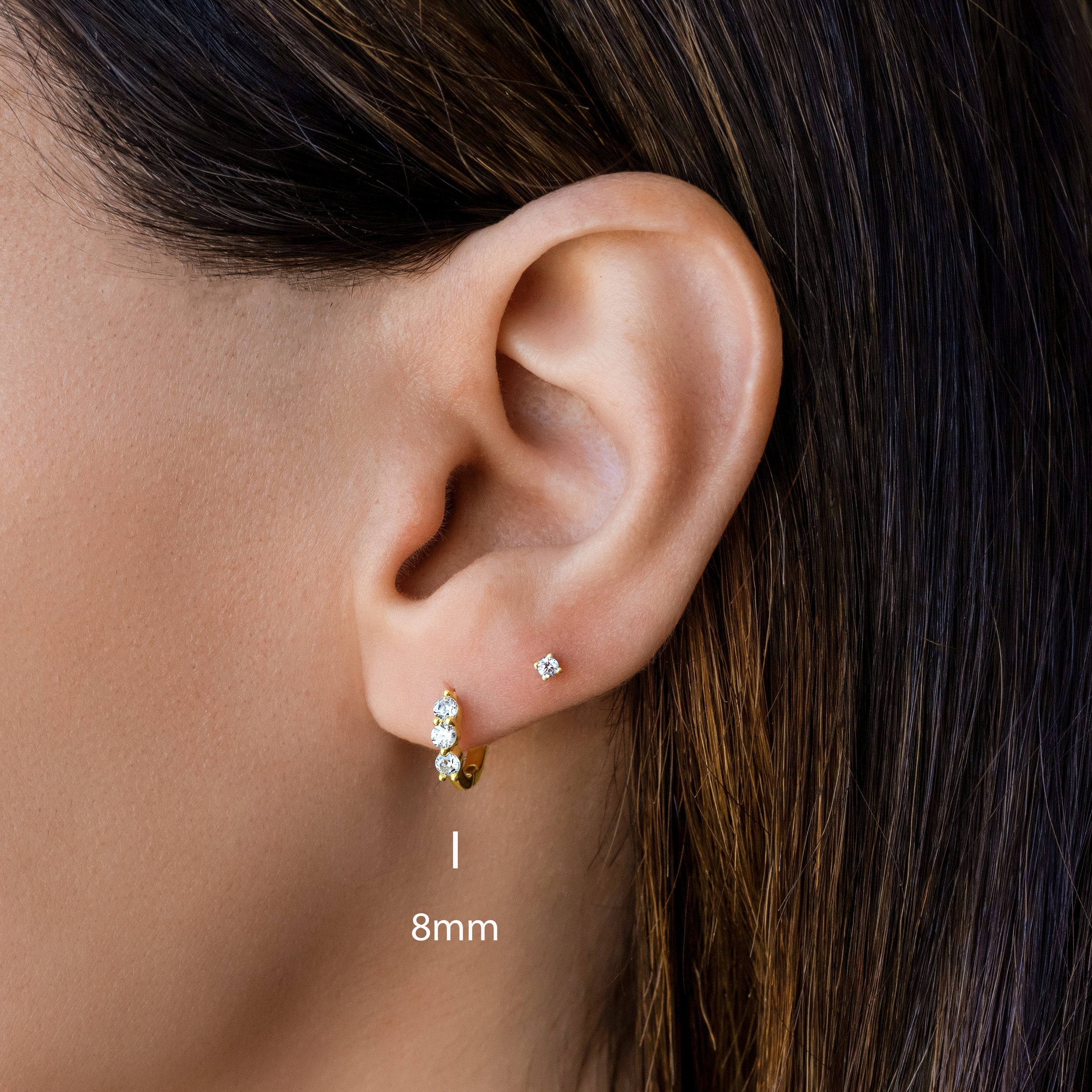 0.50 TCW Round Shape Moissanite Hoops Earrings