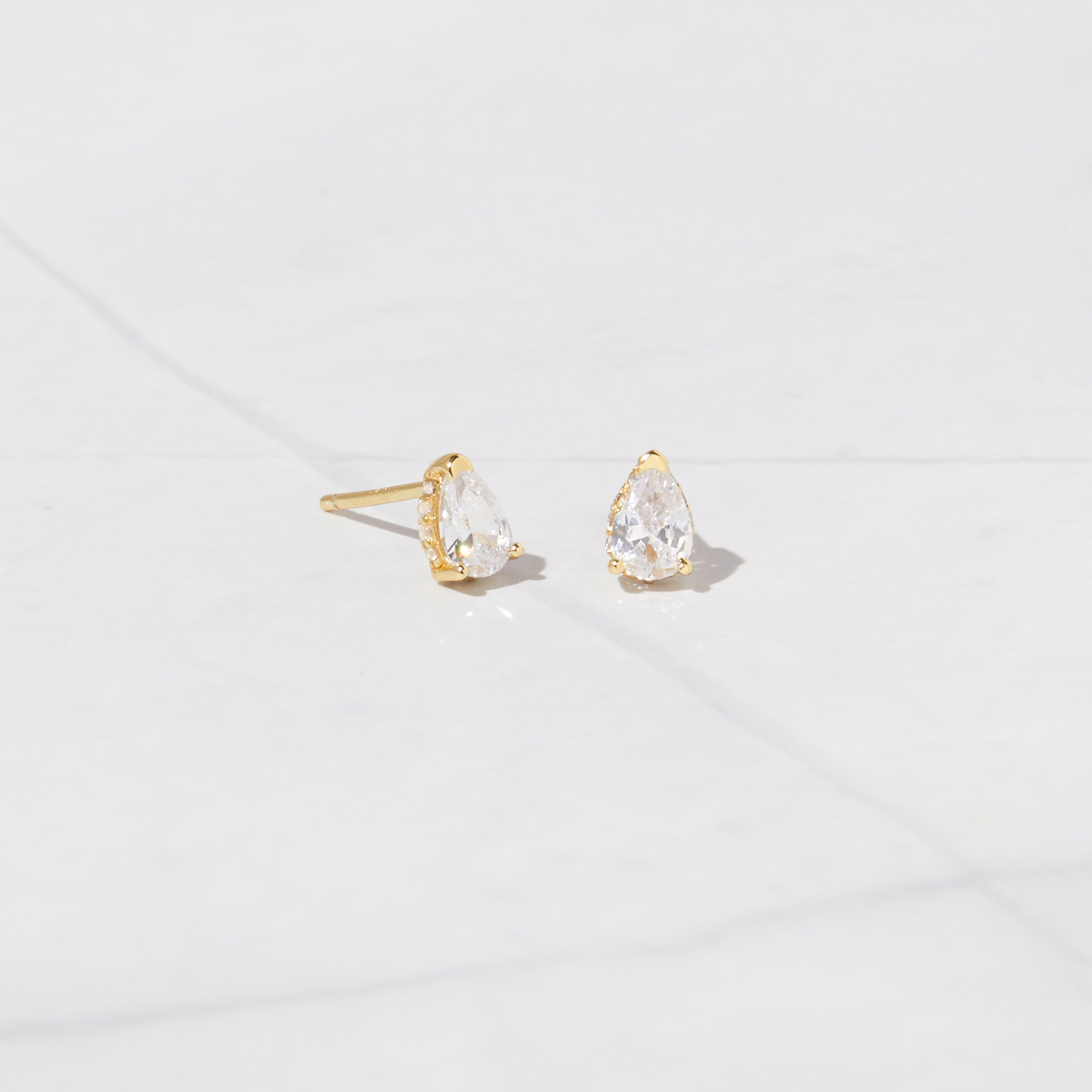 0.50 TCW Pear Shape Moissanite Solitaire Stud Earrings