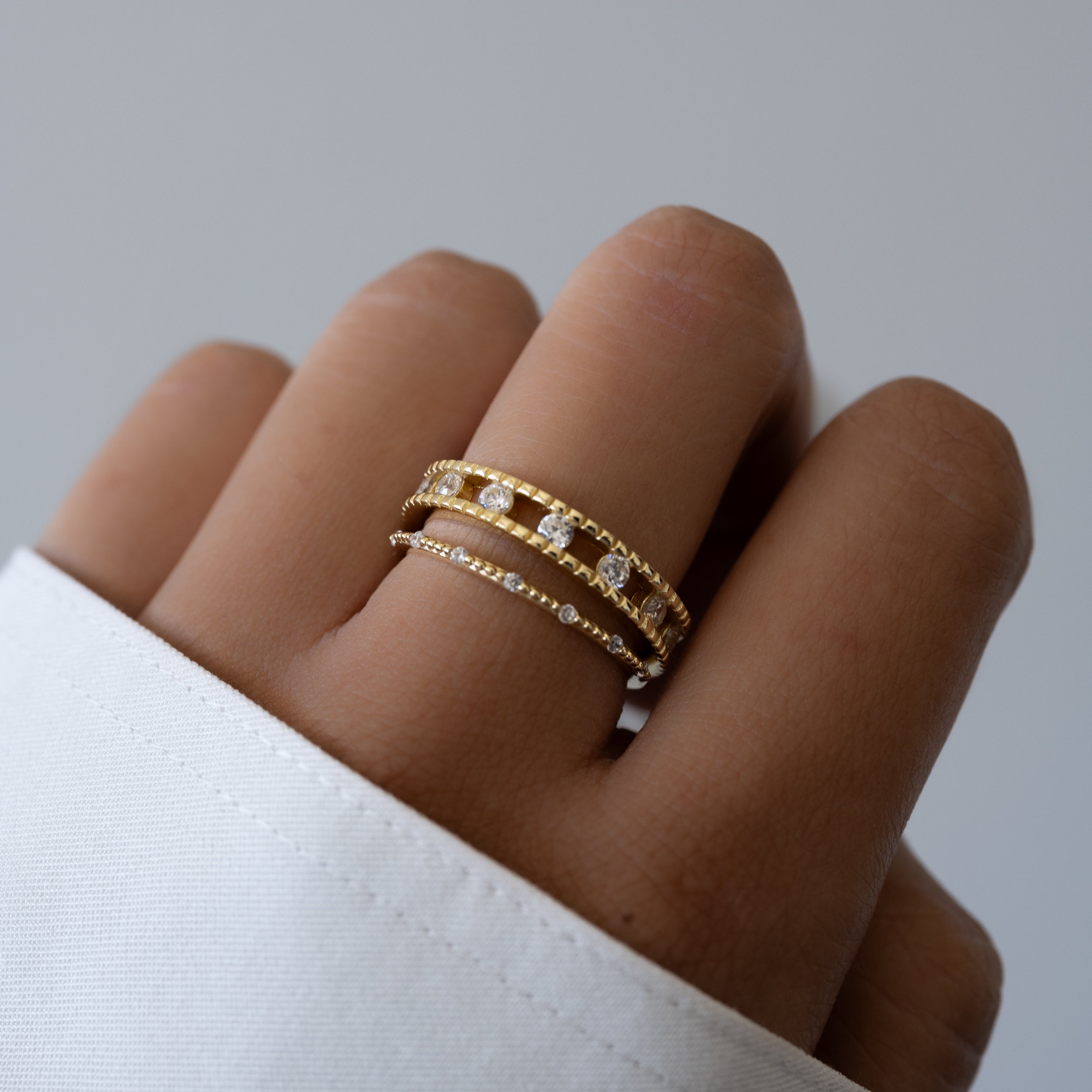 0.35 Carats Moissanite Round Double Eternity Setting Wedding Band