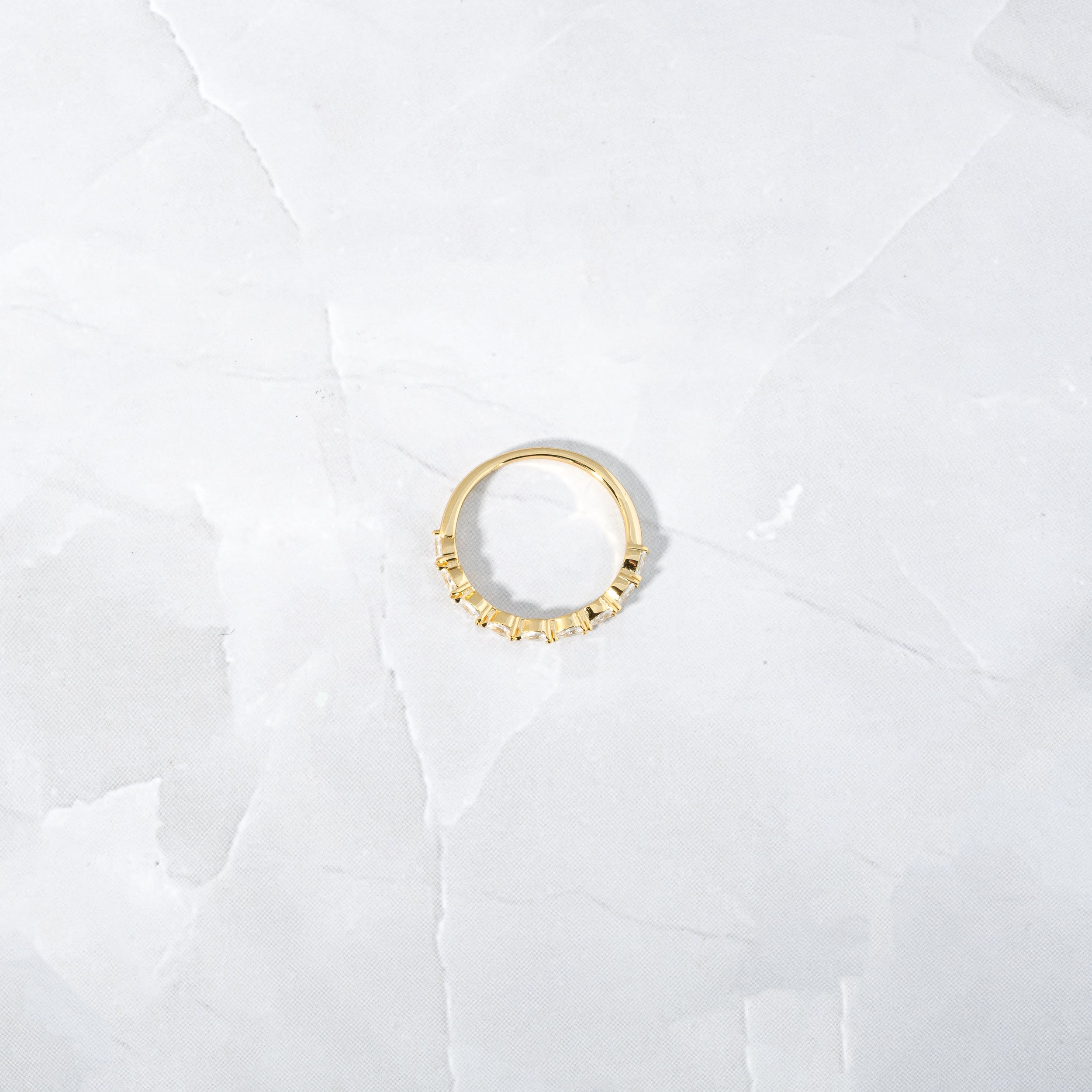 0.45 Carats Moissanite Pear Cut Half Eternity Wedding Band