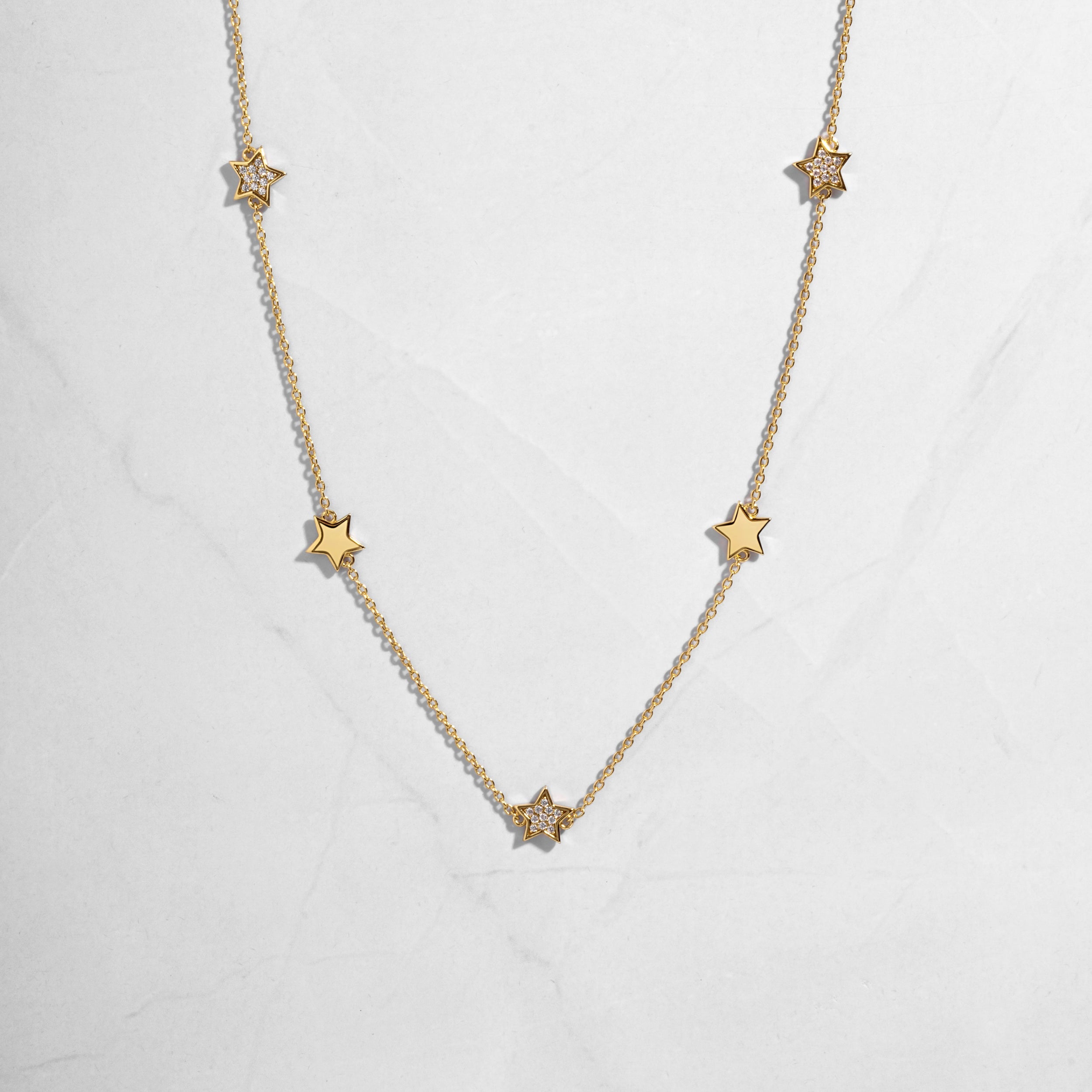 0.20 Carats Round Shape Moissanite Star Collar Necklace