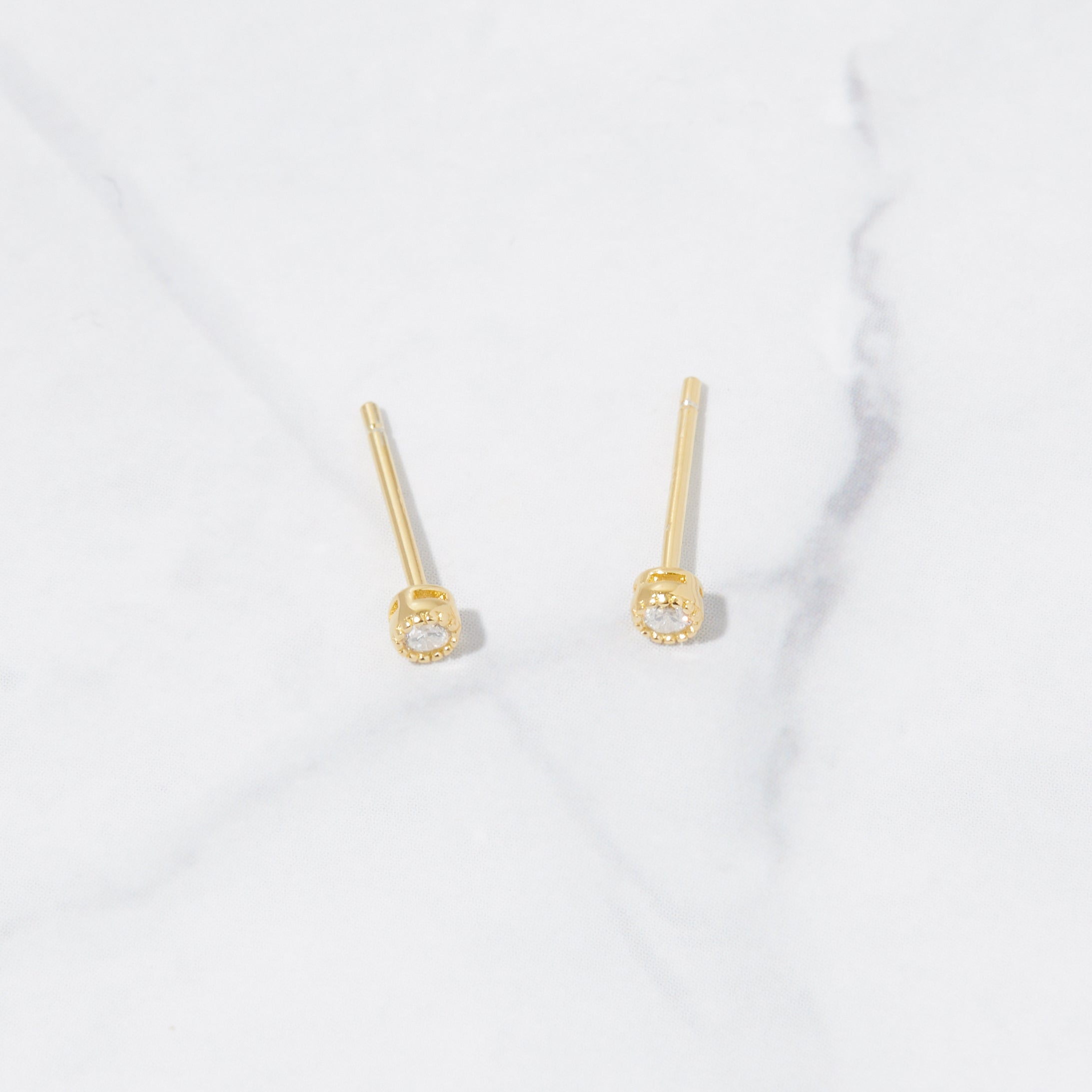 0.10 TCW Round Shape Moissanite Stud Earrings