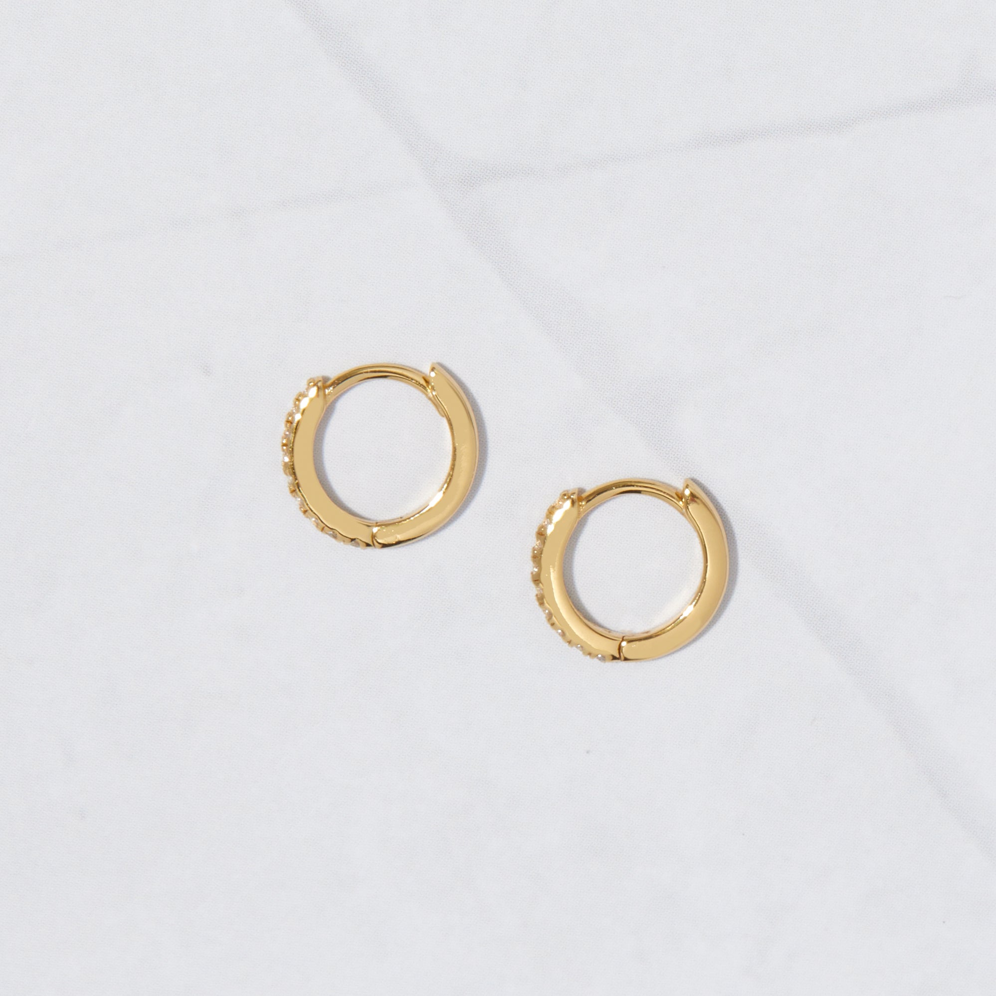 0.35 TCW Round Shape Moissanite Huggies Earrings