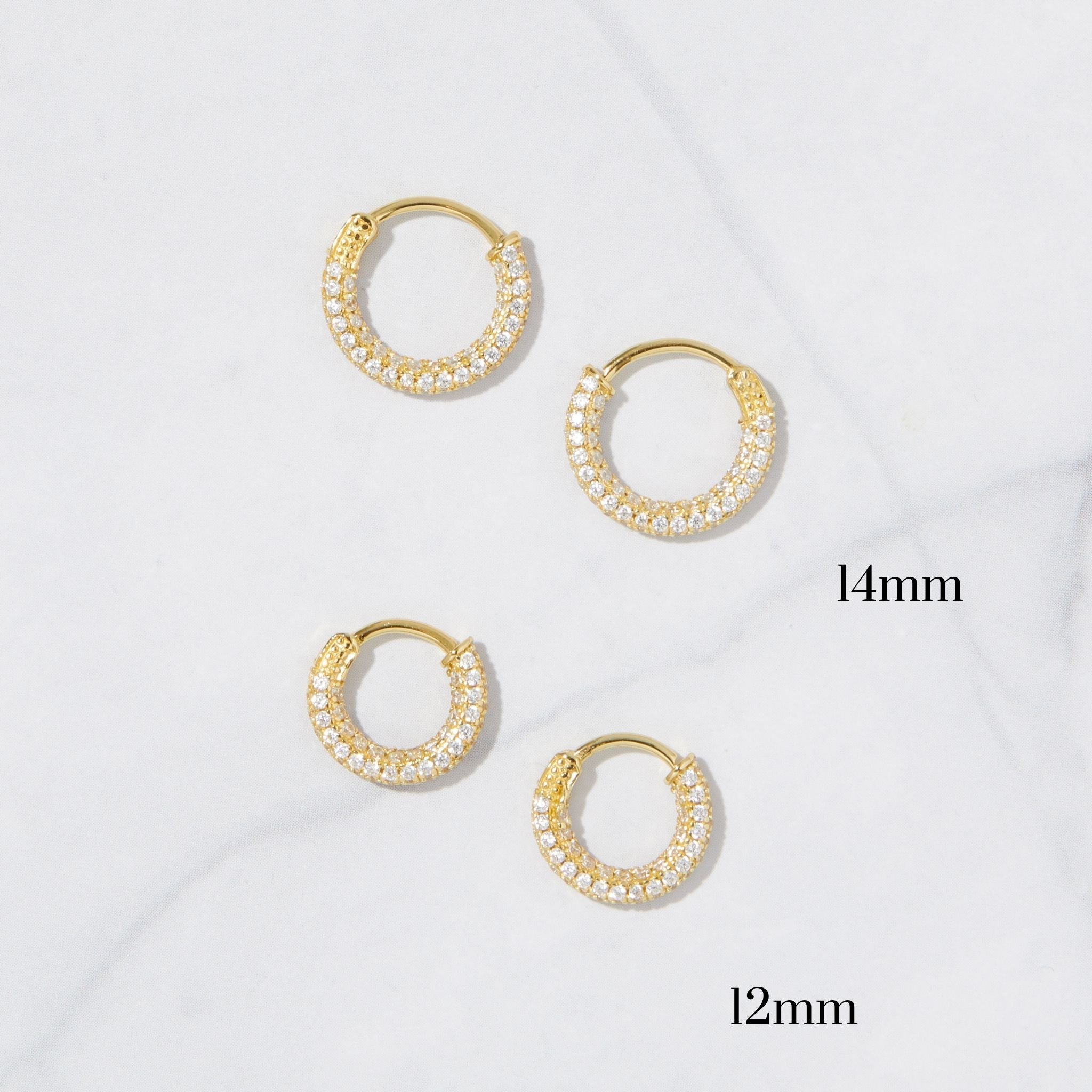 1.0 TCW Round Shape Moissanite Pave Hoop Earrings