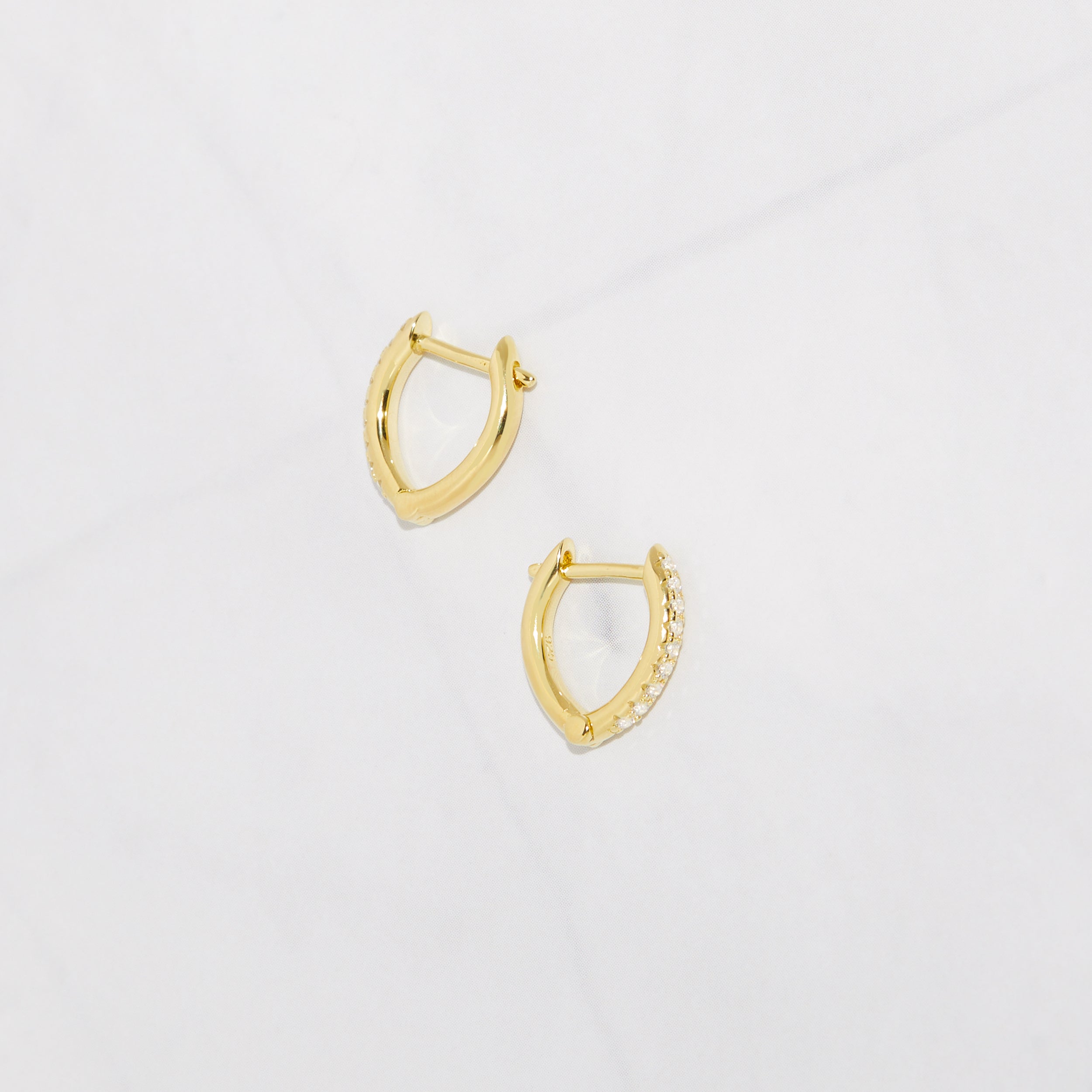 0.30 TCW Round Shape Moissanite Drop Huggies Earrings