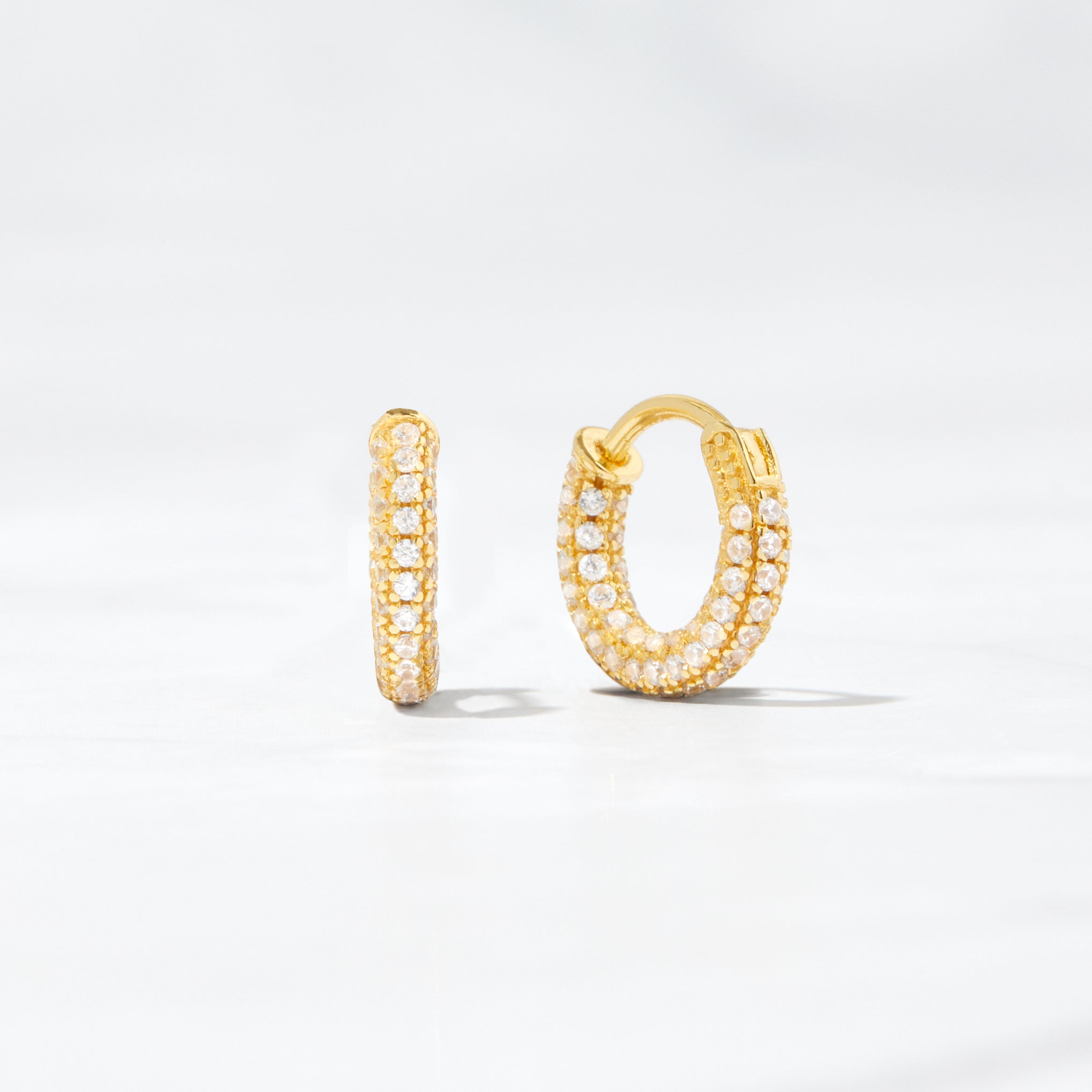 1.0 TCW Round Shape Moissanite Pave Hoop Earrings