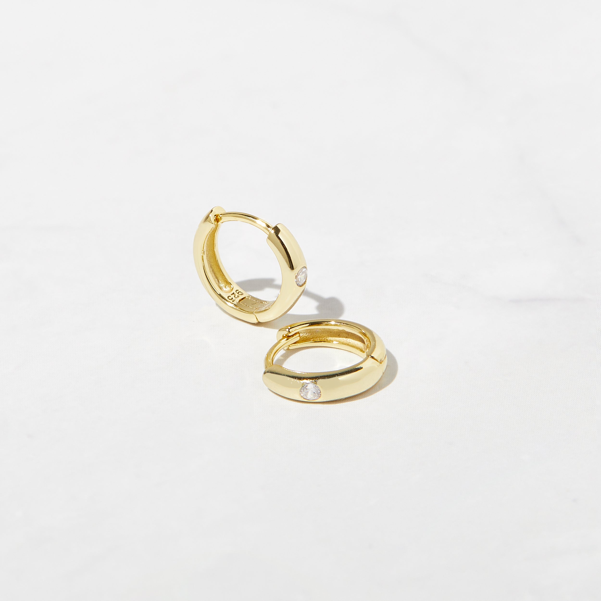 0.15 TCW Round Shape Moissanite Diamond Huggie Hoops Earrings