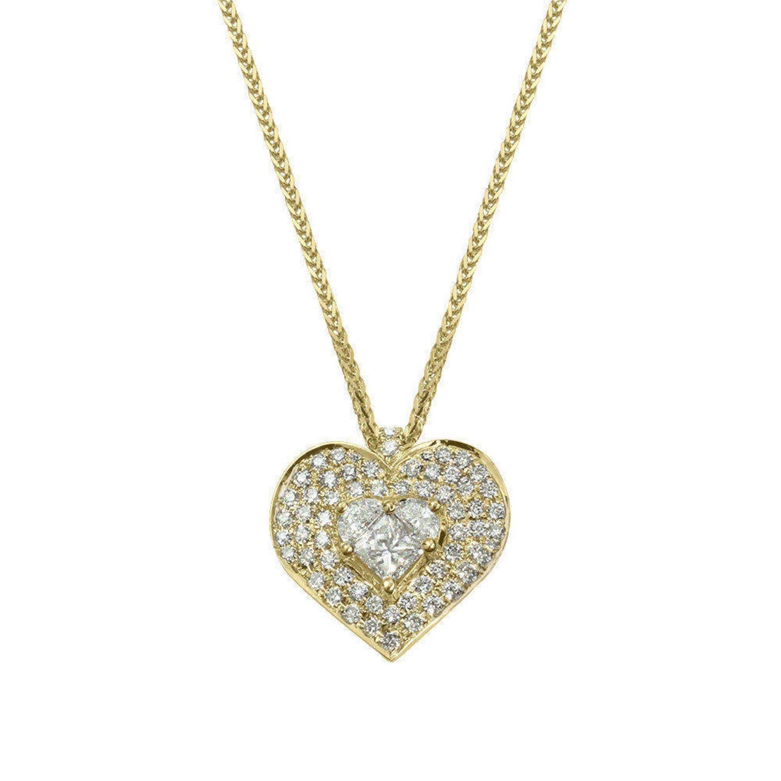 0.40 Carats Heart Shape Moissanite Halo Necklace
