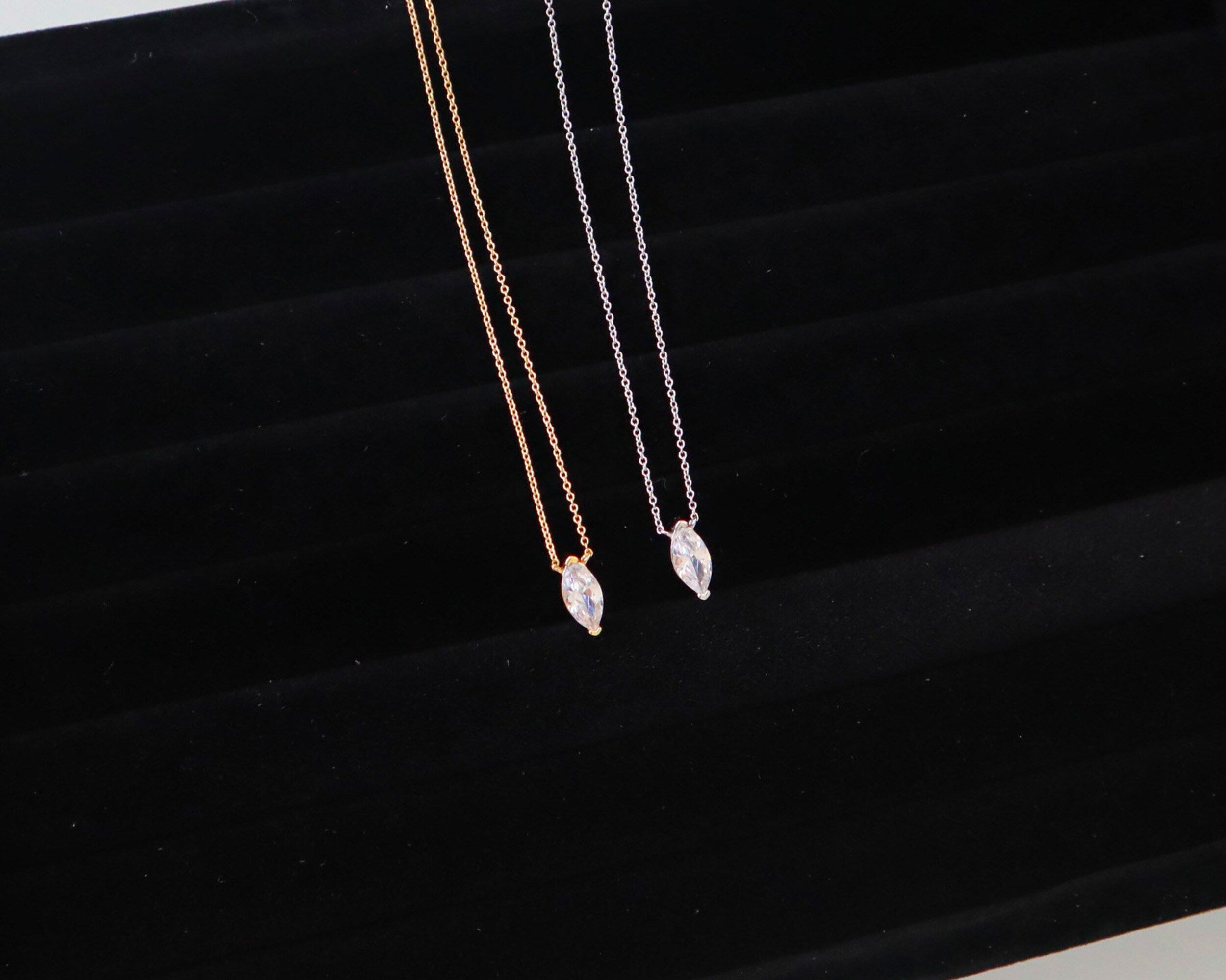 0.50 Carats Marquise Shape Moissanite Solitaire Necklace