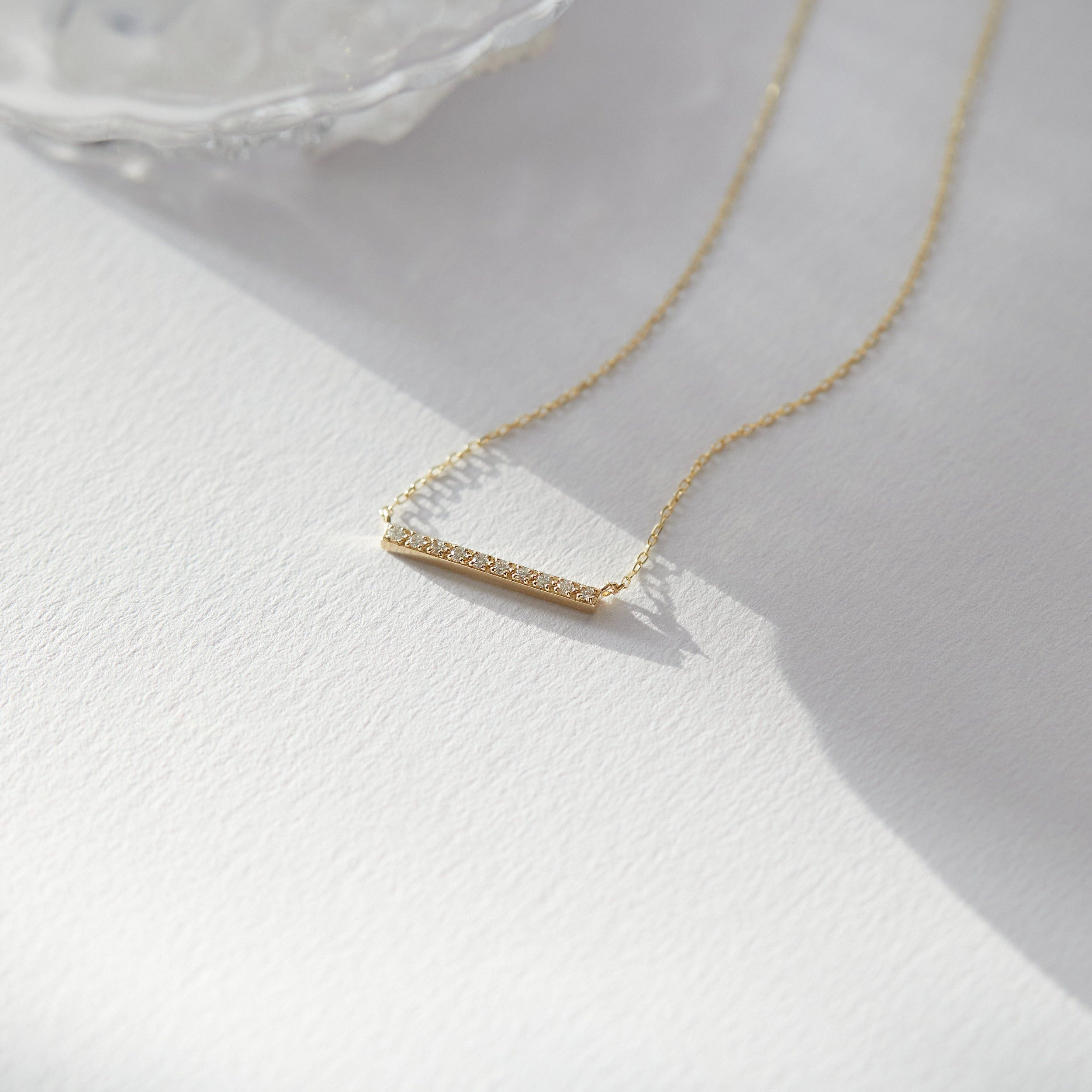 0.1 Carats Round Shape Moissanite Minimalist Necklace