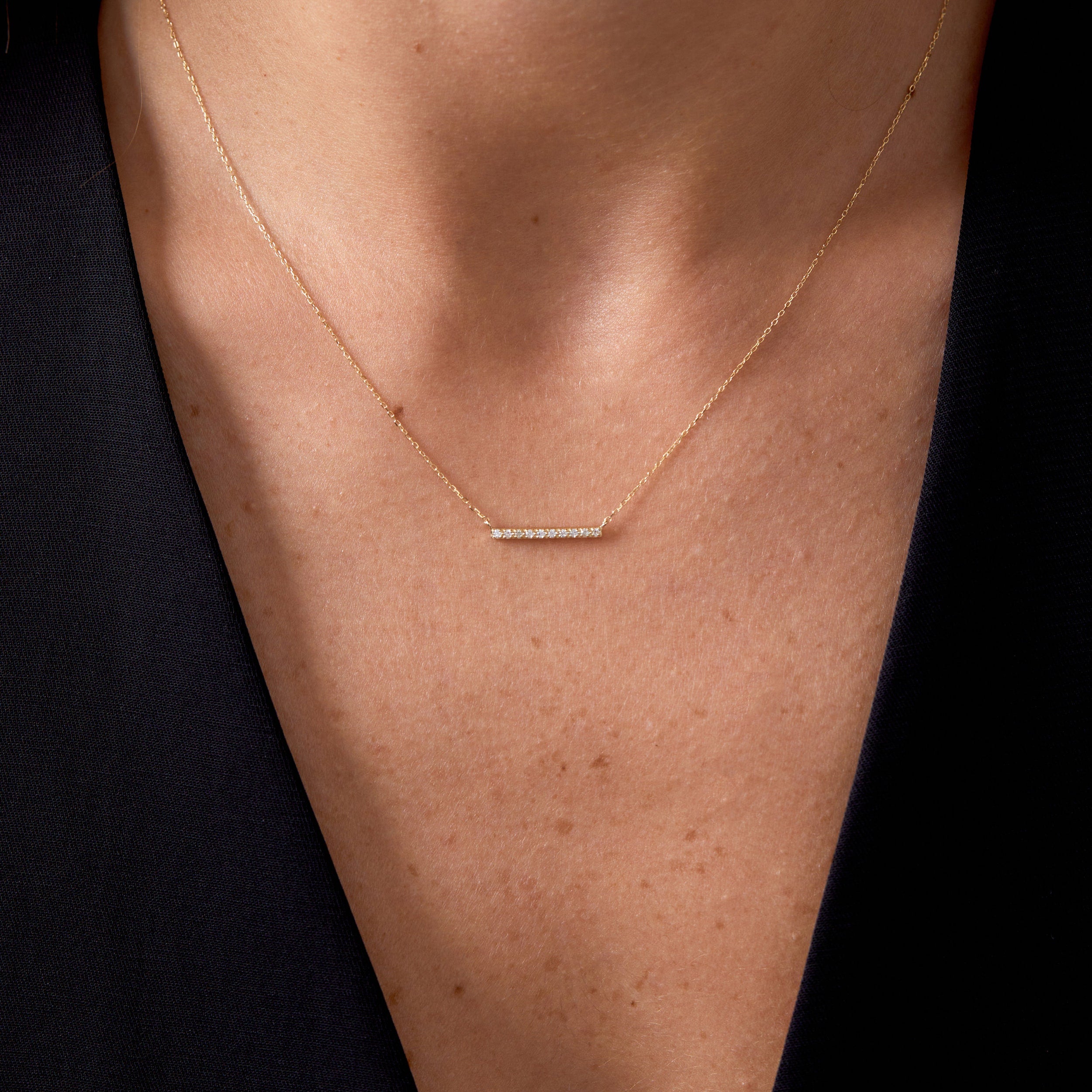 0.1 Carats Round Shape Moissanite Minimalist Necklace
