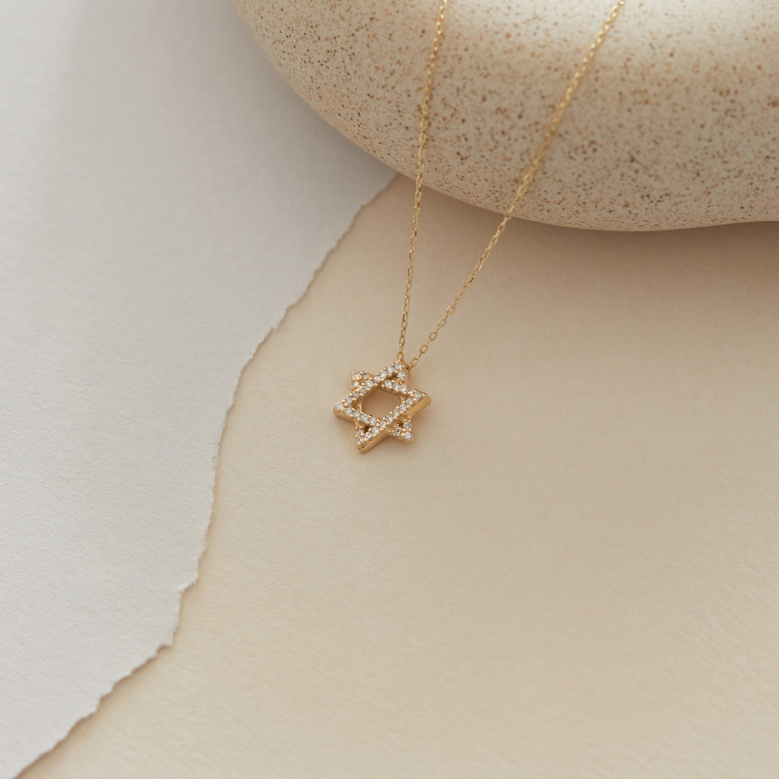 0.08 Carats Round Shape Moissanite Star Necklace