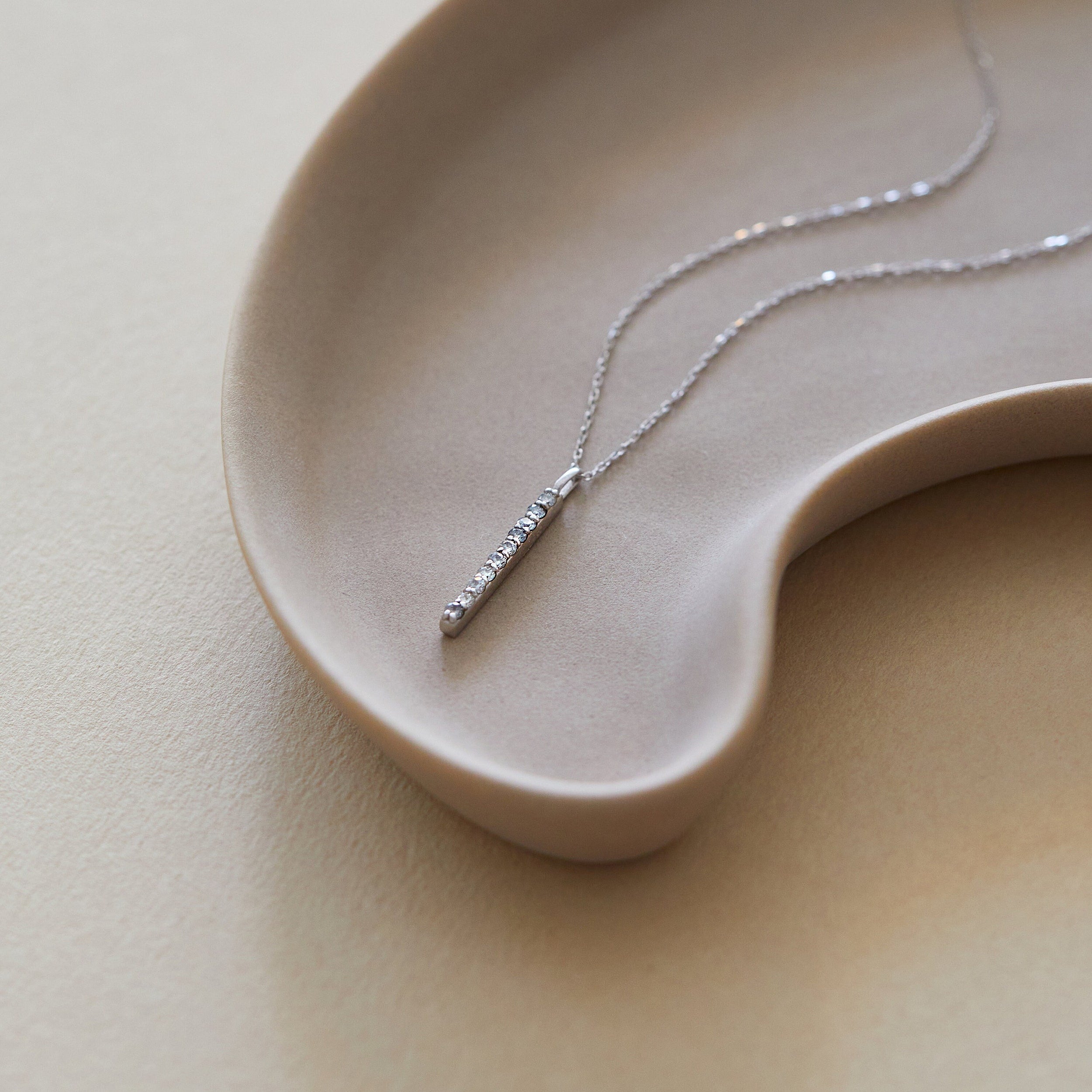 0.1 Carats Round Shape Moissanite Minimalist Necklace