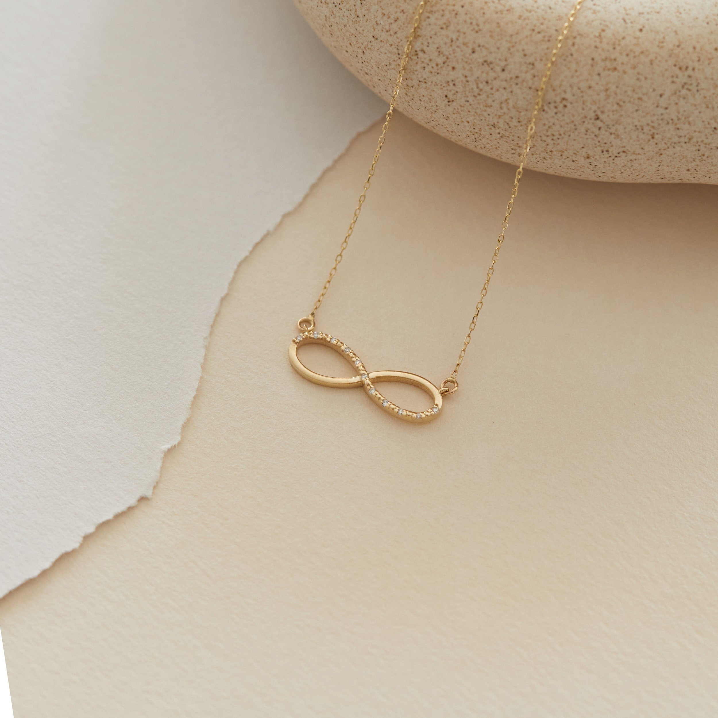 0.04 Carats Round Shape Moissanite Infinity Necklace