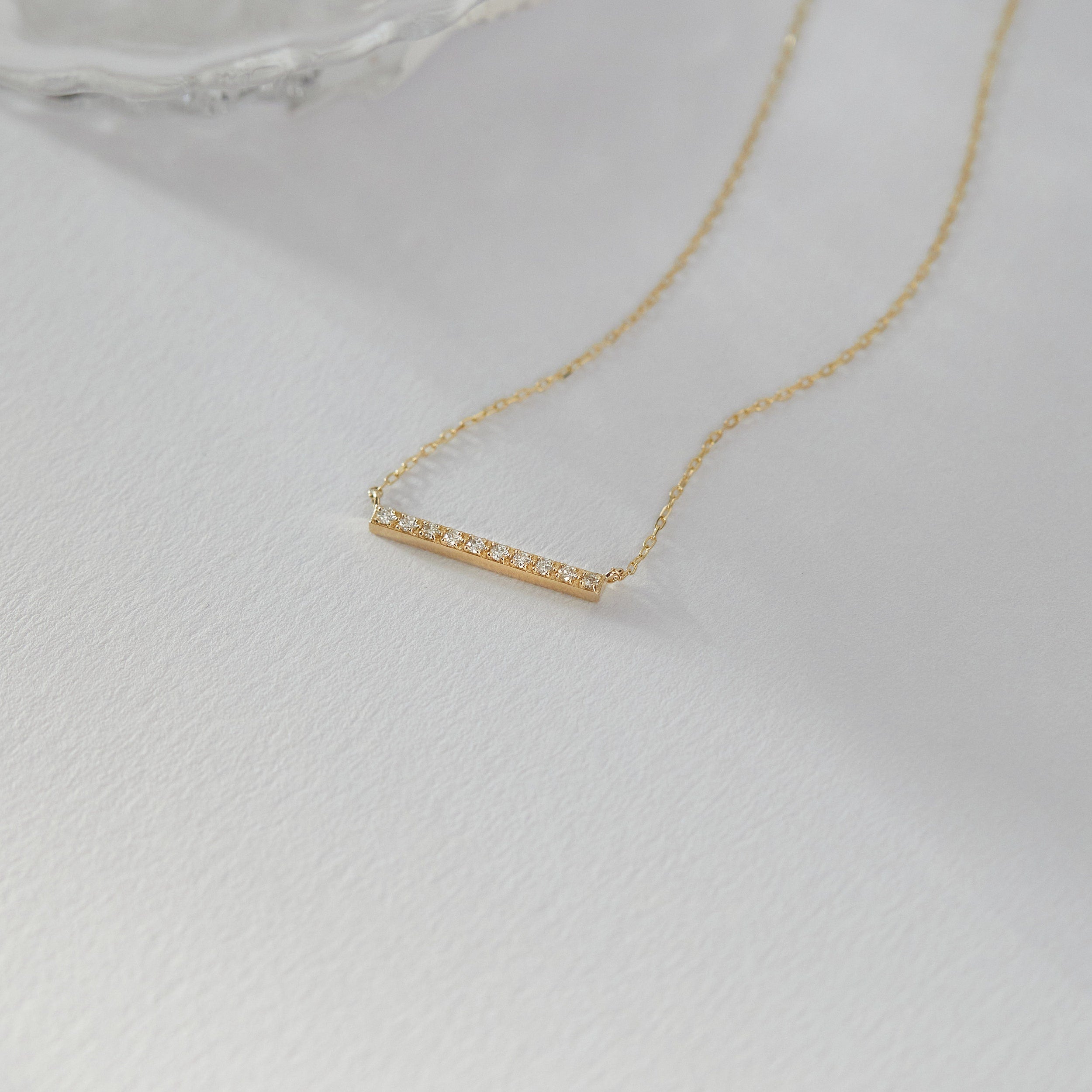 0.1 Carats Round Shape Moissanite Minimalist Necklace