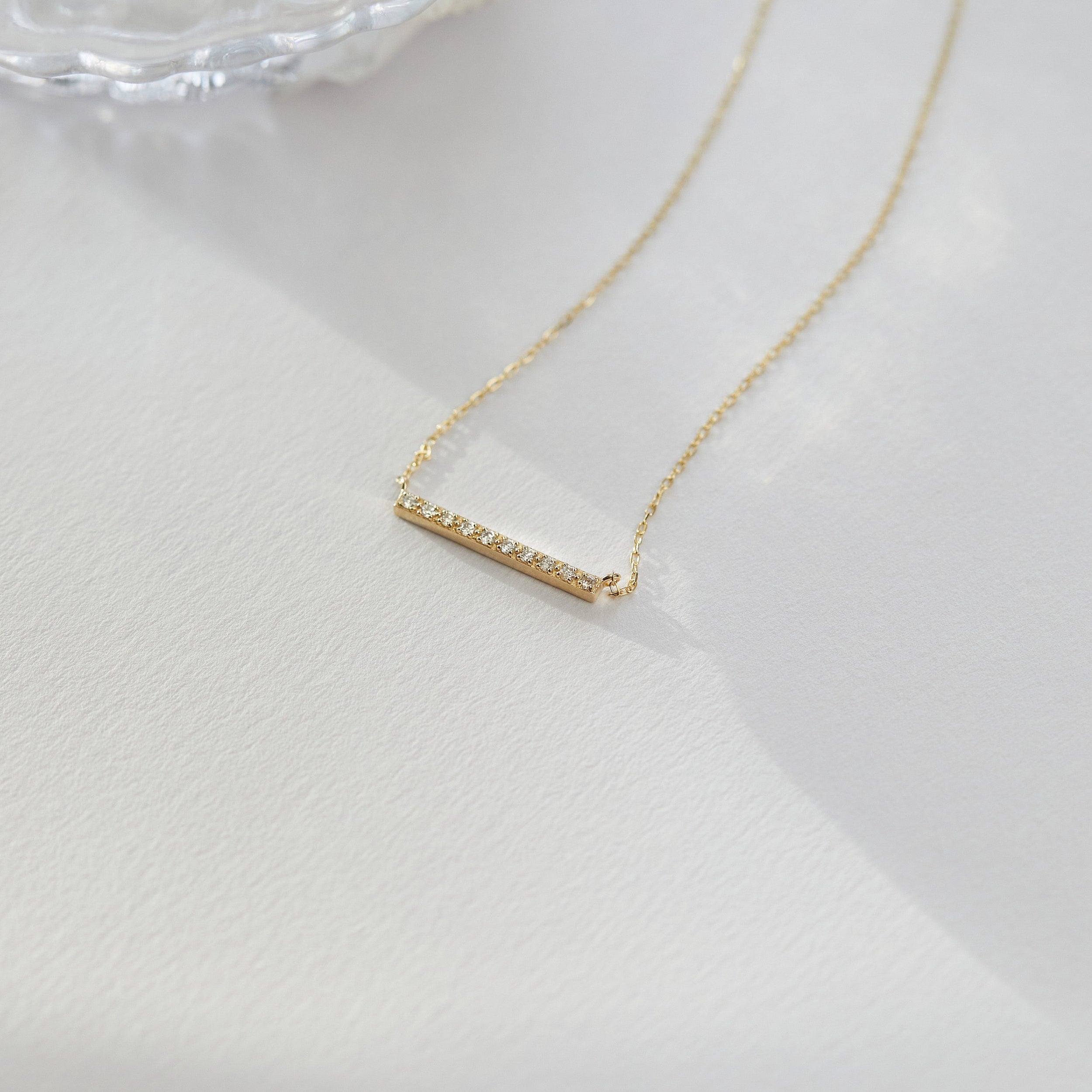 0.1 Carats Round Shape Moissanite Minimalist Necklace