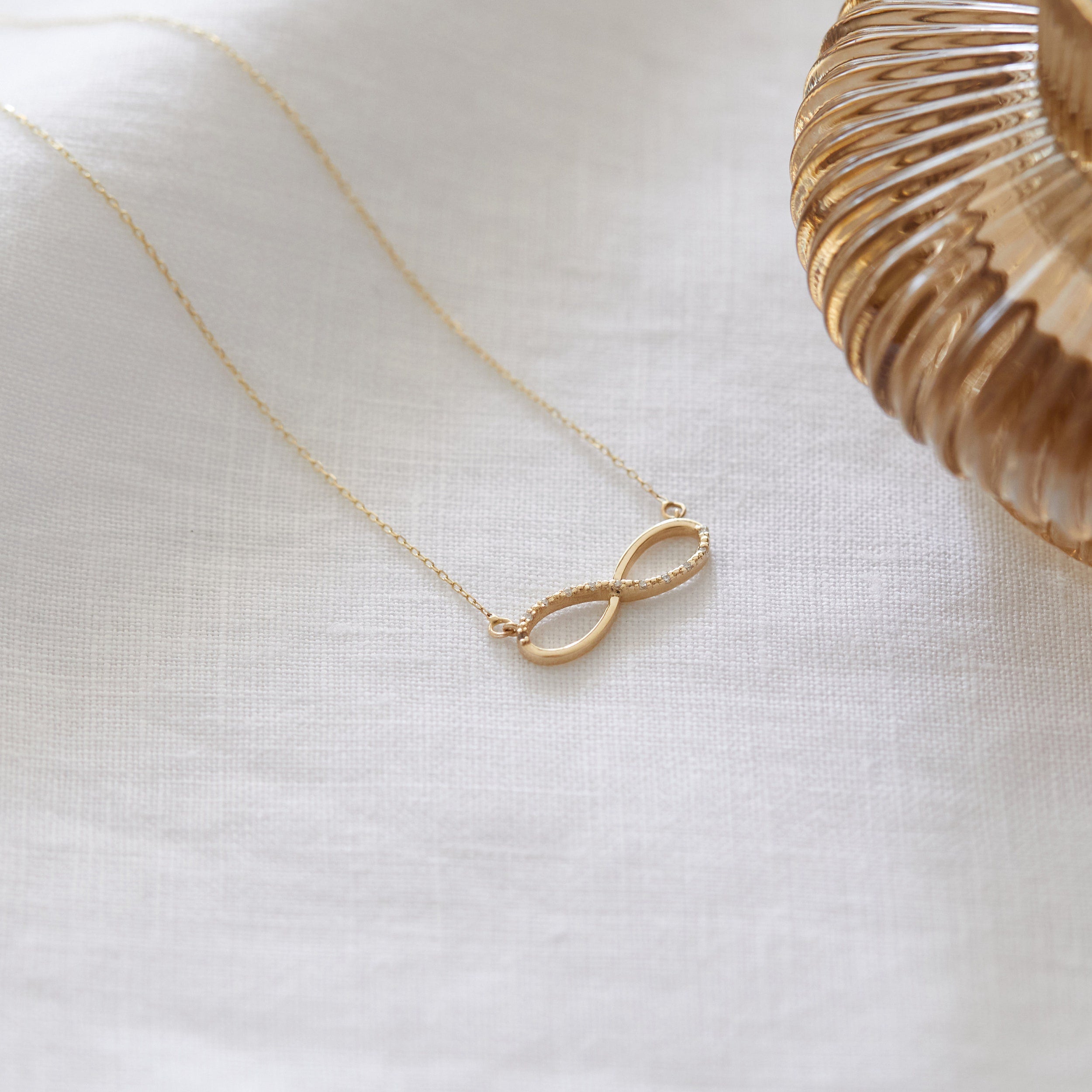 0.04 Carats Round Shape Moissanite Infinity Necklace