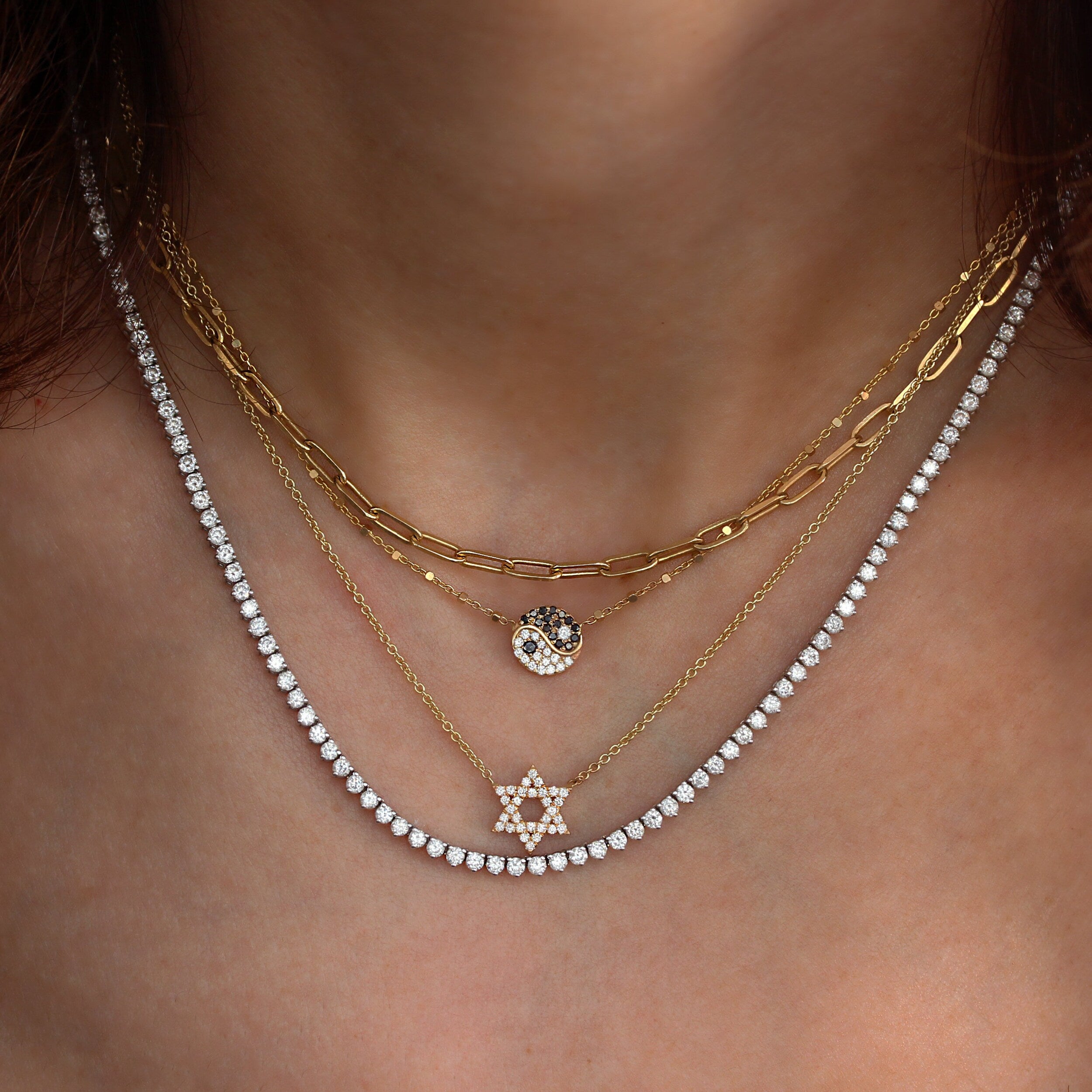 0.15 Carats Round Shape Moissanite Star Necklace