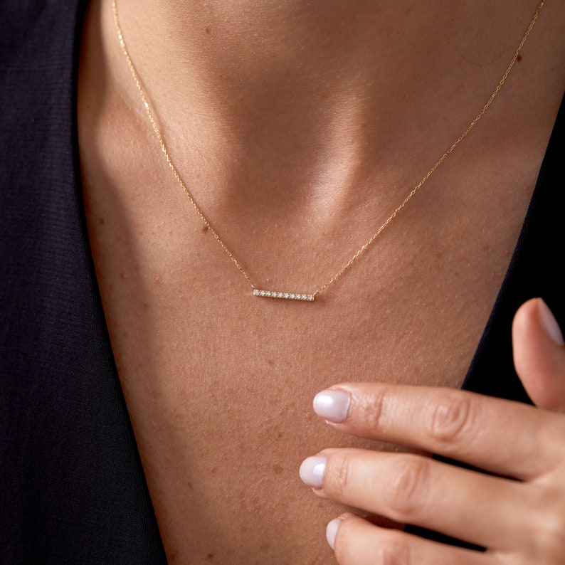 0.1 Carats Round Shape Moissanite Minimalist Necklace