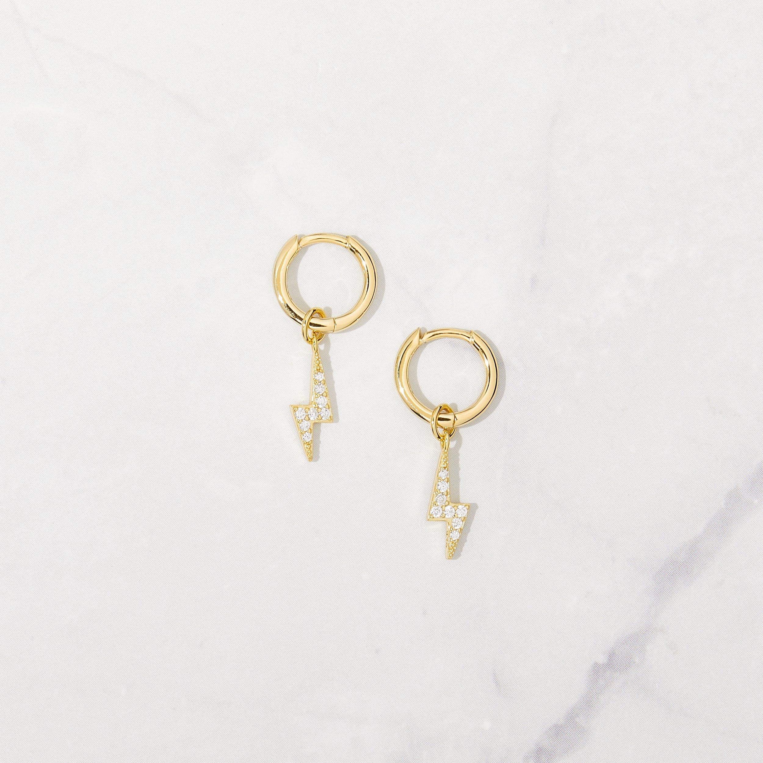 0.20 TCW Round Shape Moissanite Bolt Hoops Earrings