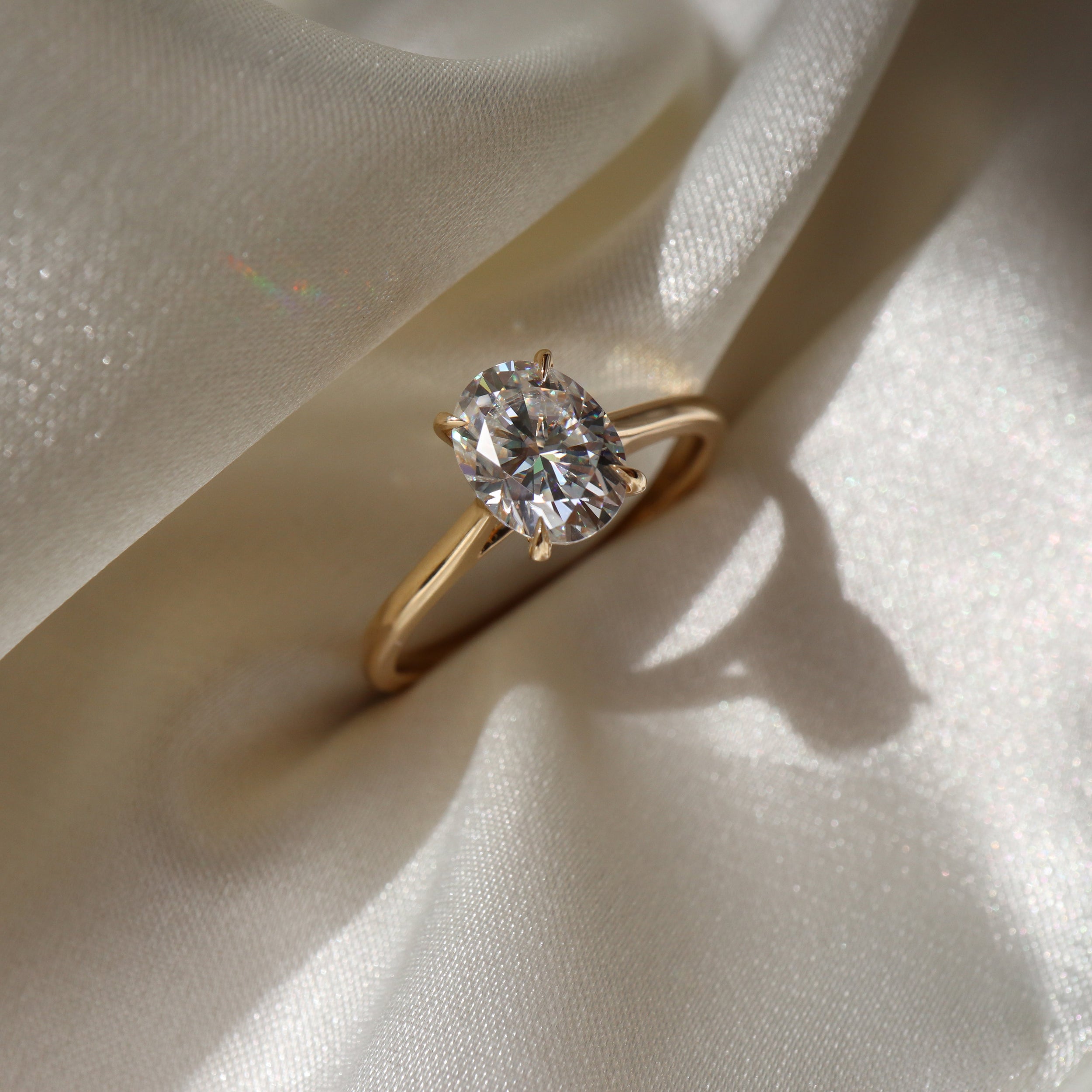 1.50 Carats Oval Shape Solitaire Moissanite Engagement Ring