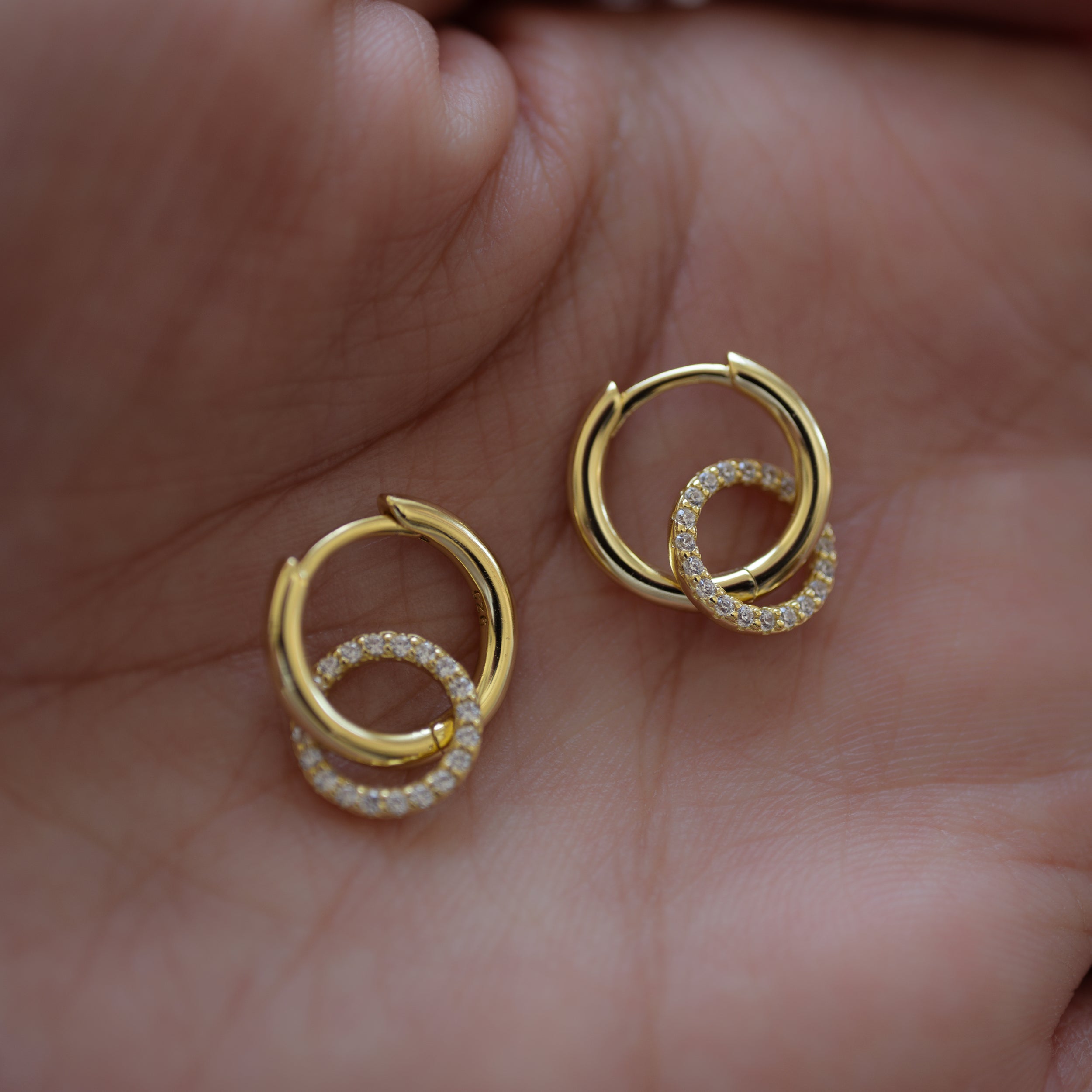 0.45 TCW Round Shape Moissanite Circle Charm Hoops Earrings