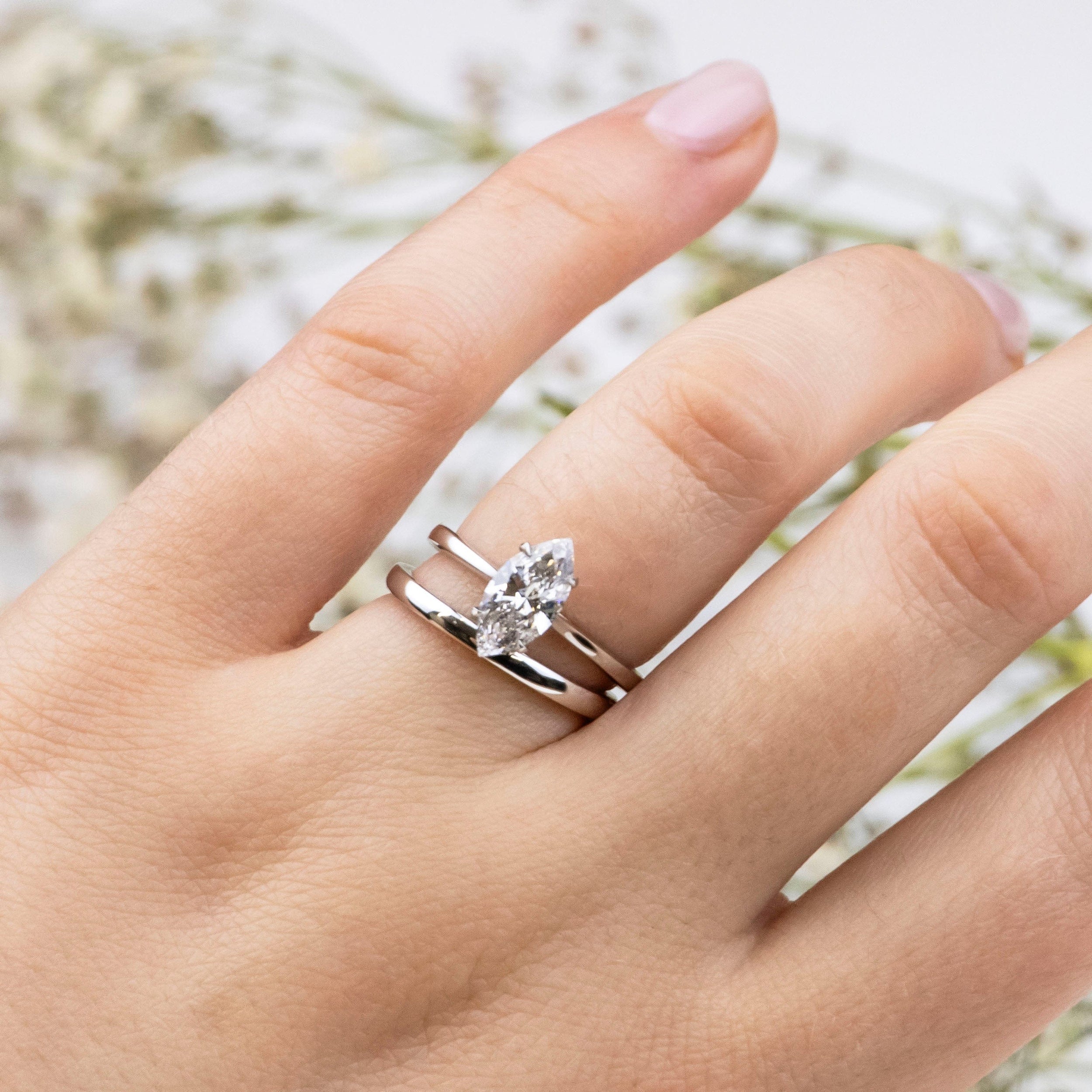 1.01 Carats Marquise Shape Moissanite Solitaire Engagement Ring