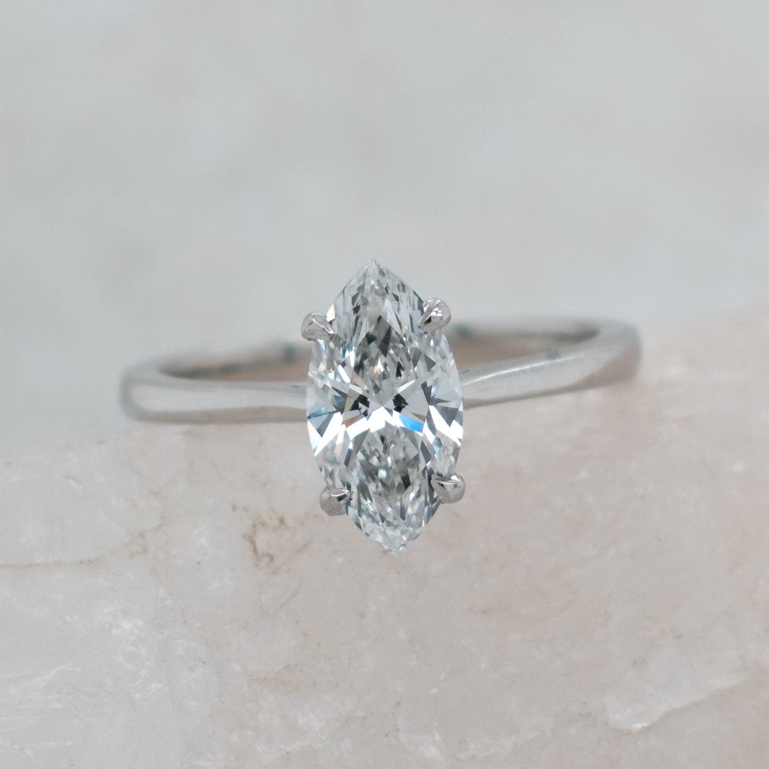 1.01 Carats Marquise Shape Moissanite Solitaire Engagement Ring