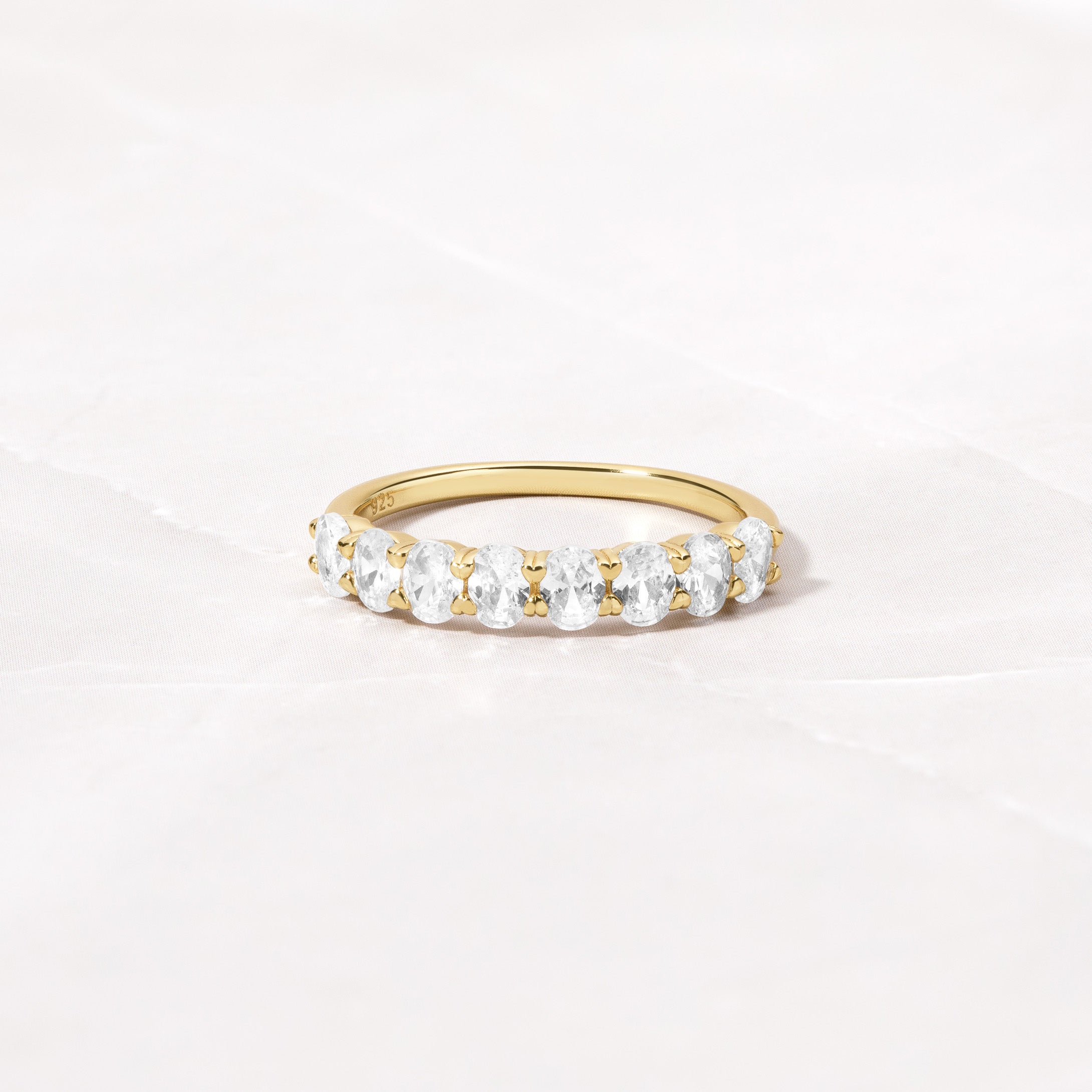 1.0 Carats Moissanite Oval Eternity Style Wedding Band
