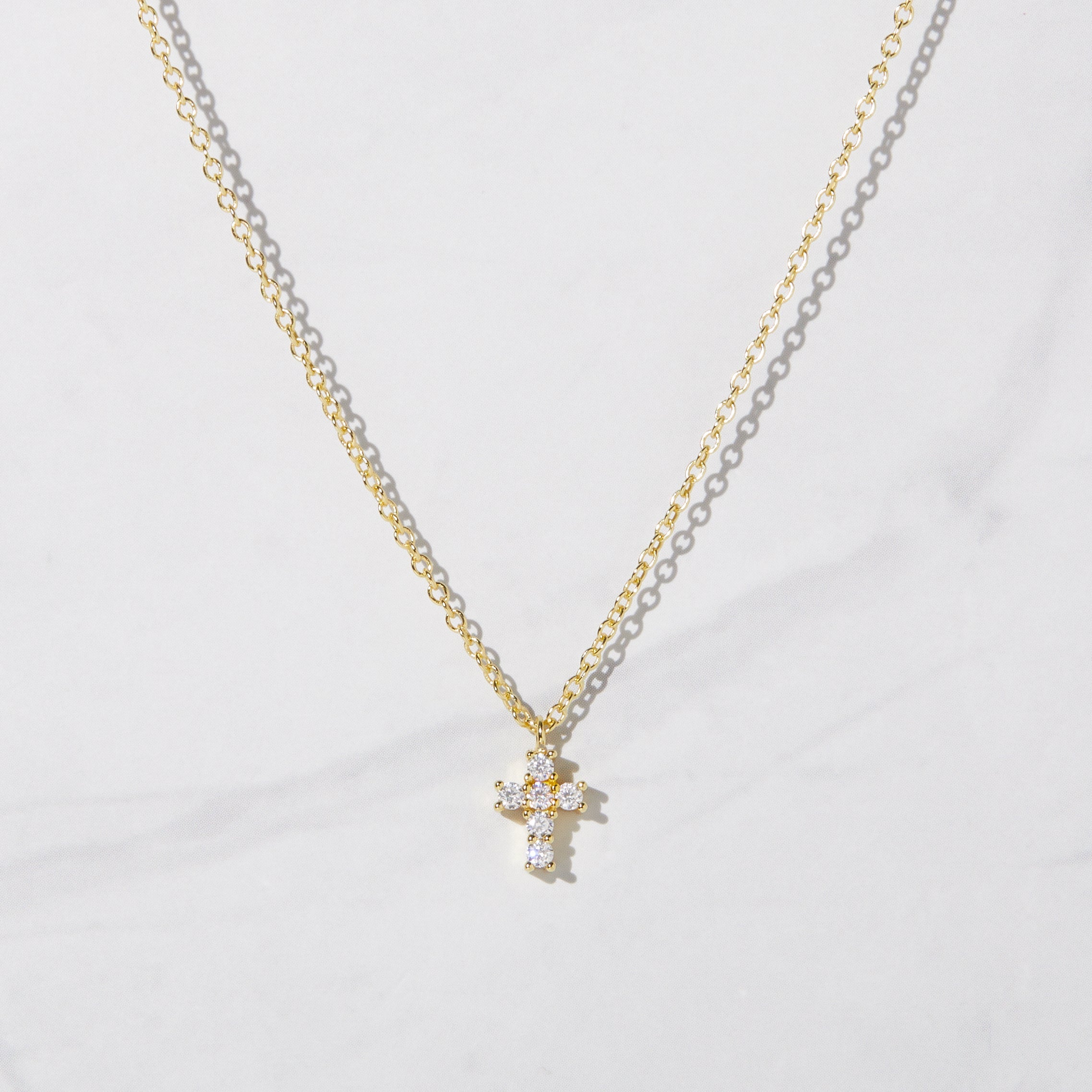 0.35 Carats Round Shape Moissanite Cross Necklace