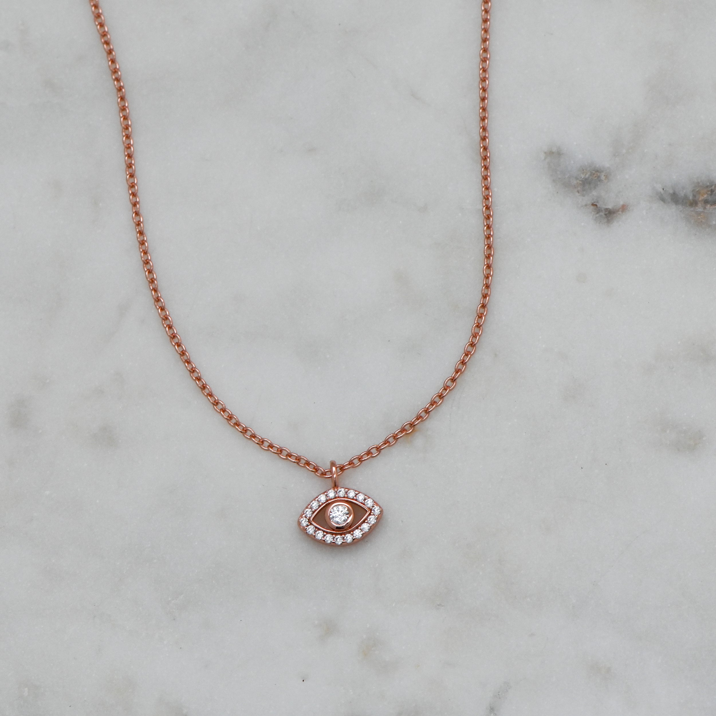 0.70 Carats Round Shape Moissanite Evil Eye Necklace