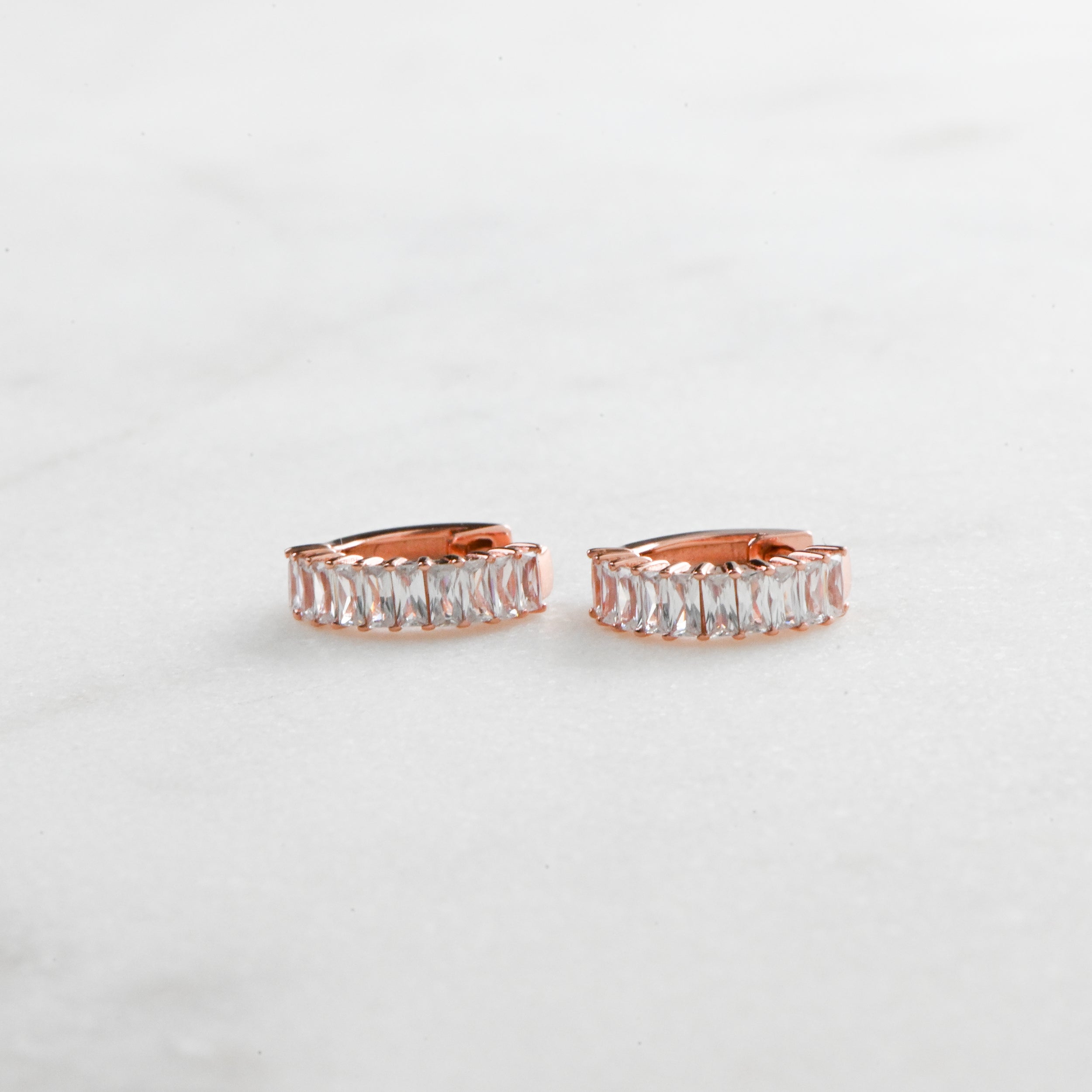 0.50 TCW Baguette Shape Moissanite Hoops Earrings