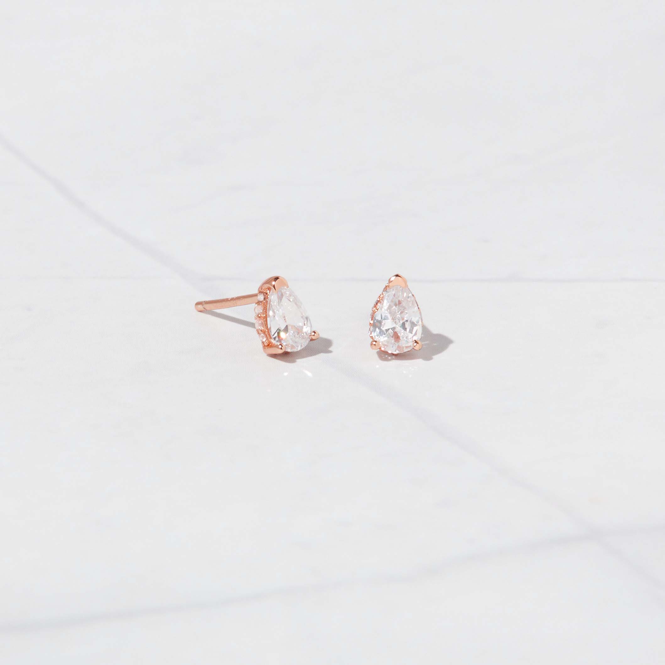 0.50 TCW Pear Shape Moissanite Solitaire Stud Earrings