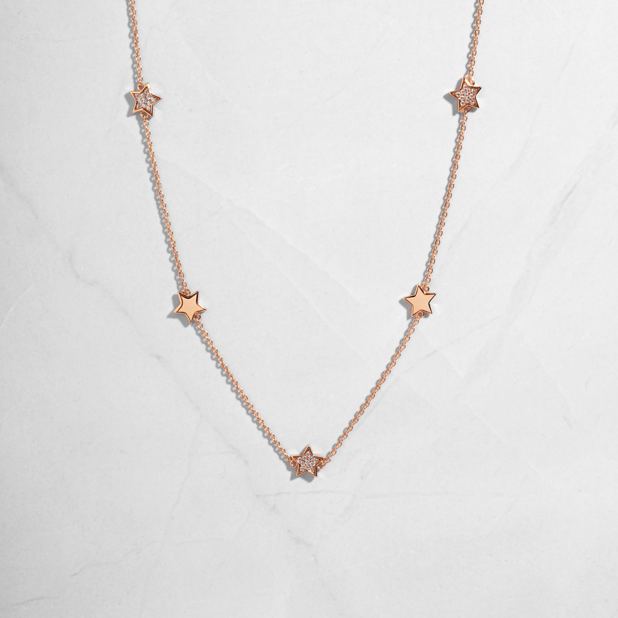 0.20 Carats Round Shape Moissanite Star Collar Necklace