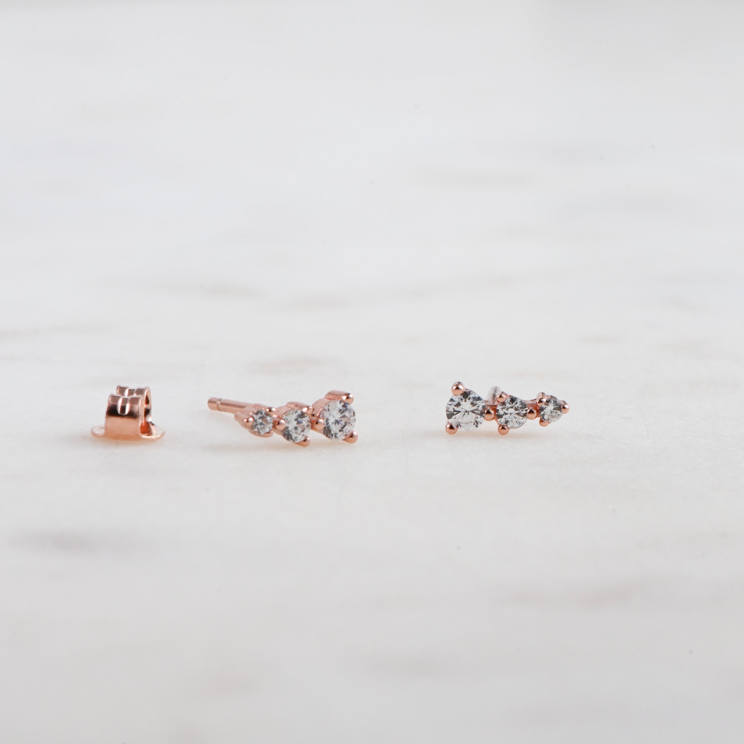 0.30 TCW Round Shape Moissanite Ear Climber Earrings