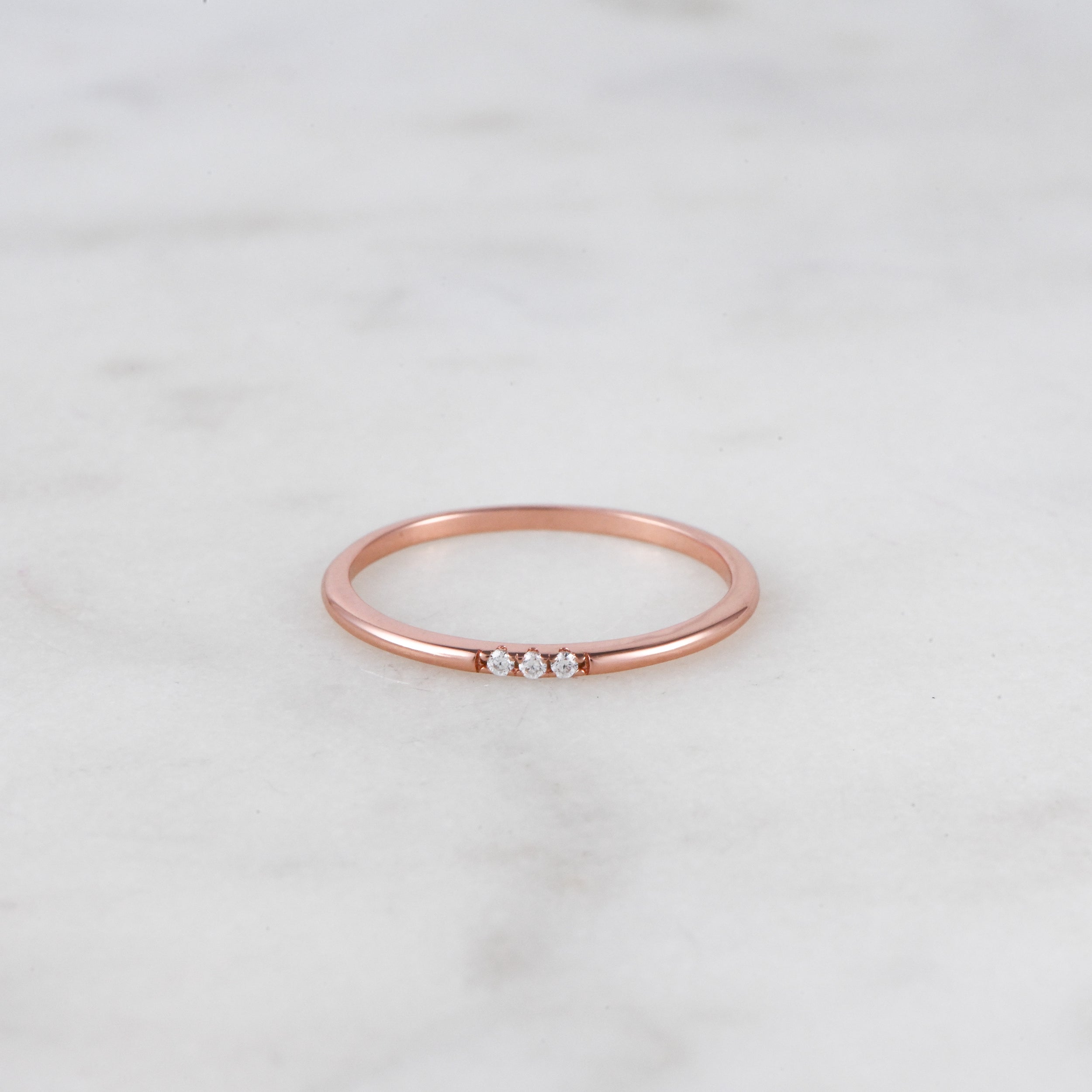 0.08 Carats Moissanite Round Shape Minimalist Wedding Band