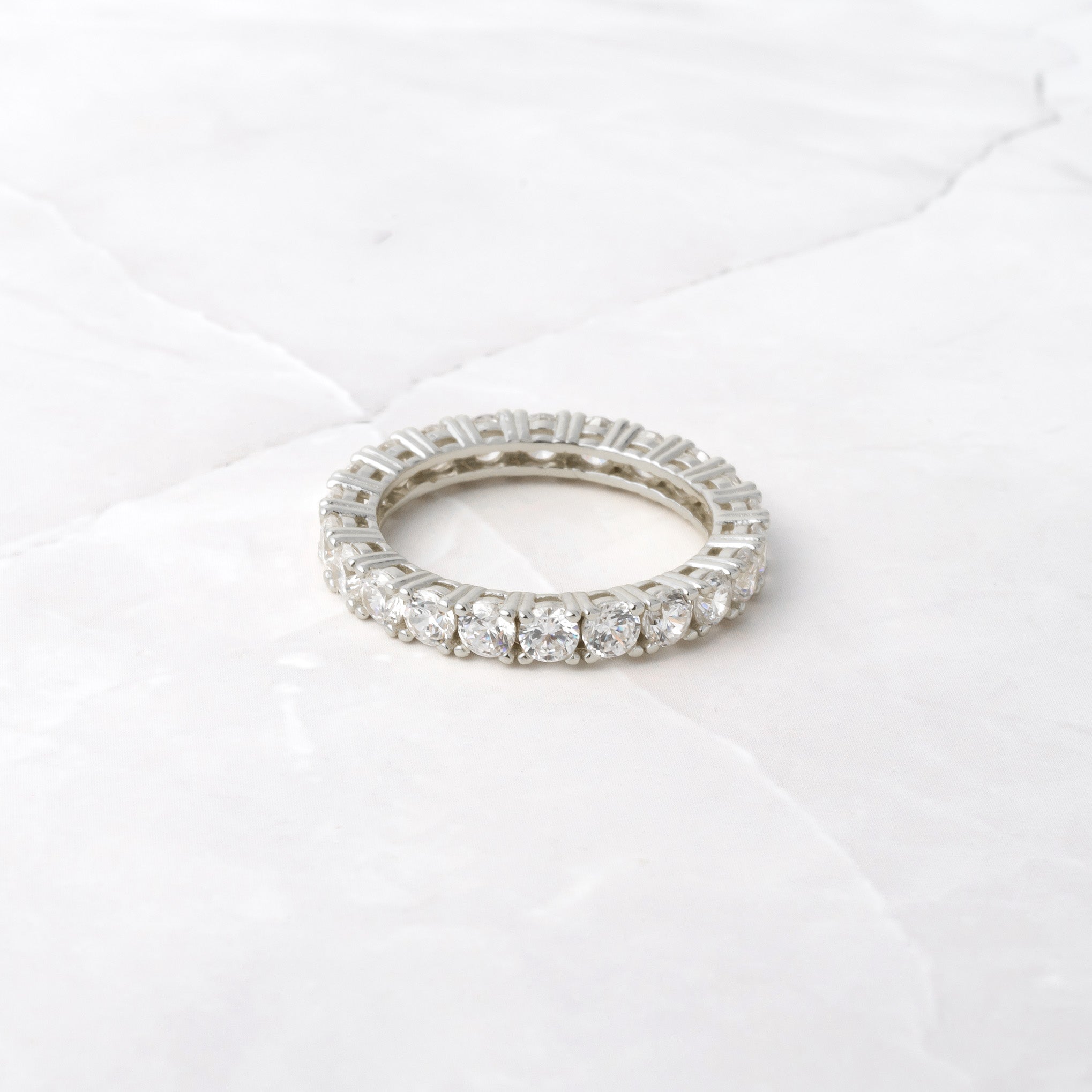 1.50 Carats Moissanite Round Shape Full Eternity Wedding Band