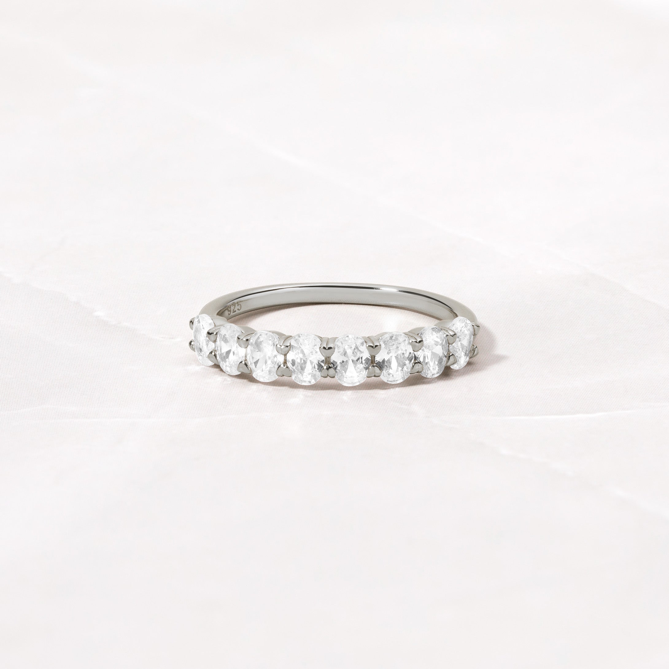 1.0 Carats Moissanite Oval Eternity Style Wedding Band