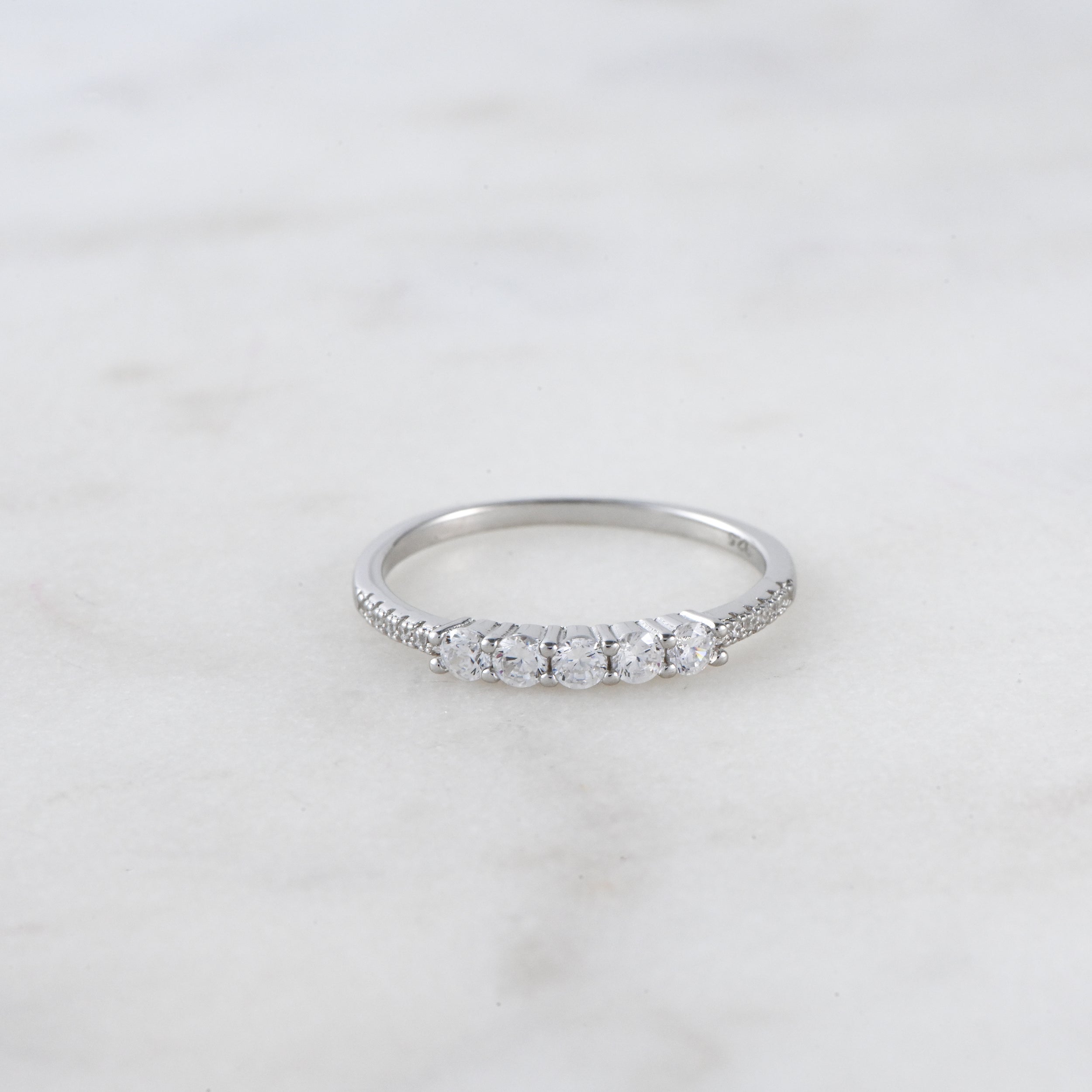 0.70 Carats Moissanite Round Cut Dainty Wedding Band