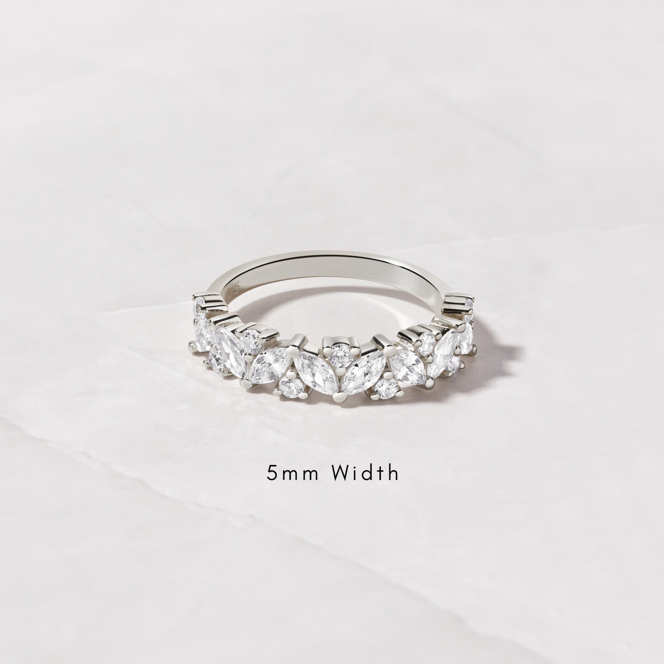0.50 Carats Moissanite Round & Marquise Cut Eternity Style Wedding Band