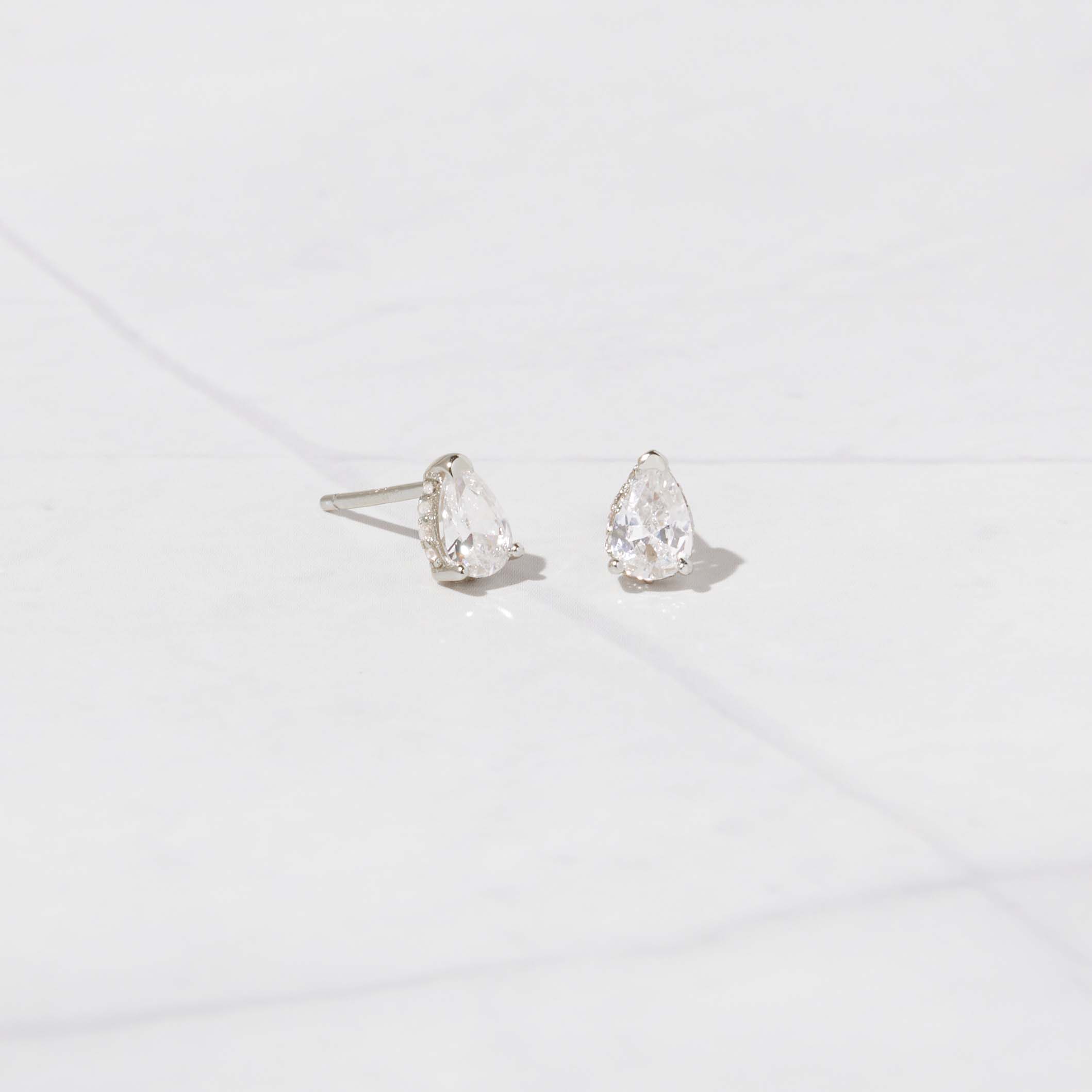 0.50 TCW Pear Shape Moissanite Solitaire Stud Earrings