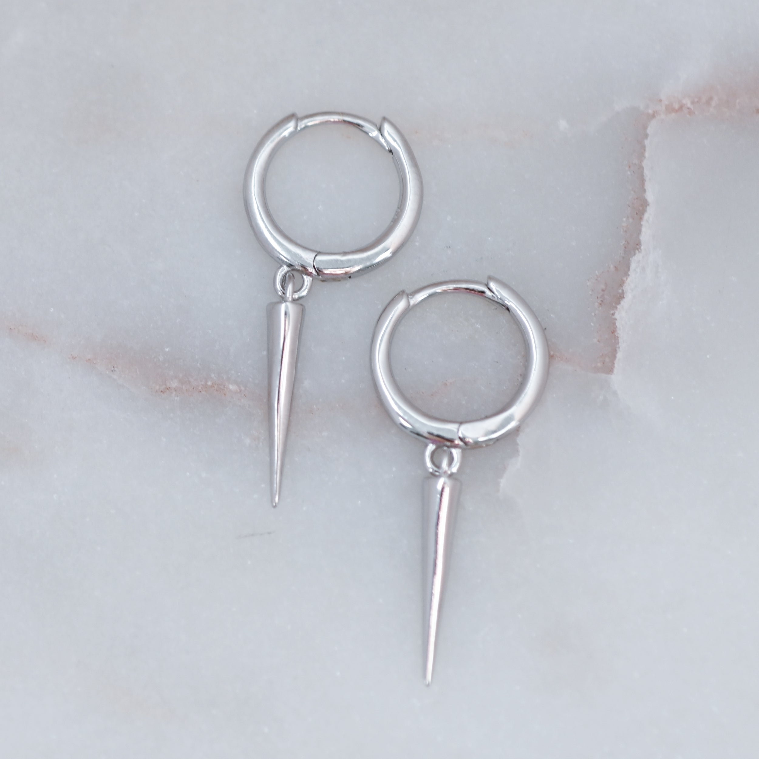 Plain Drop Huggies Earrings