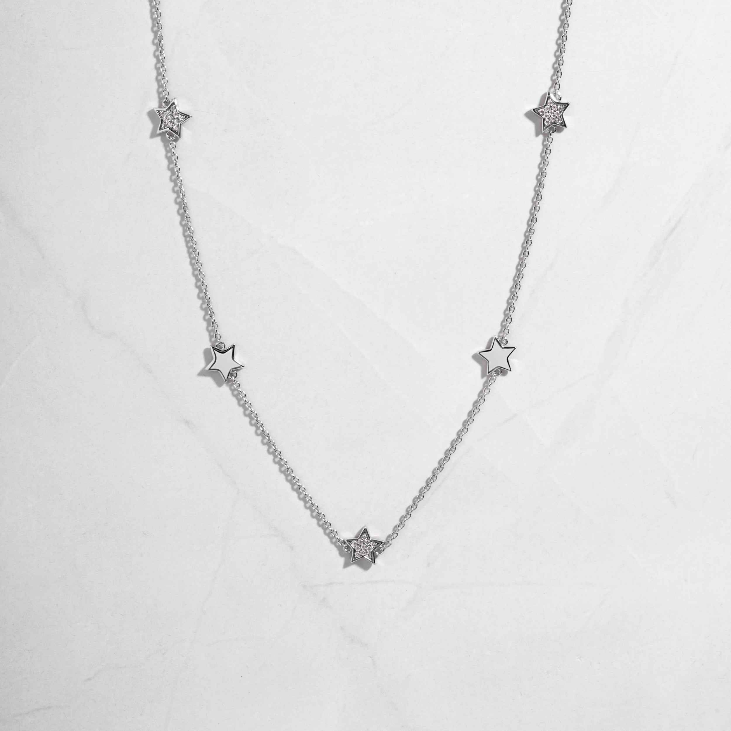 0.20 Carats Round Shape Moissanite Star Collar Necklace