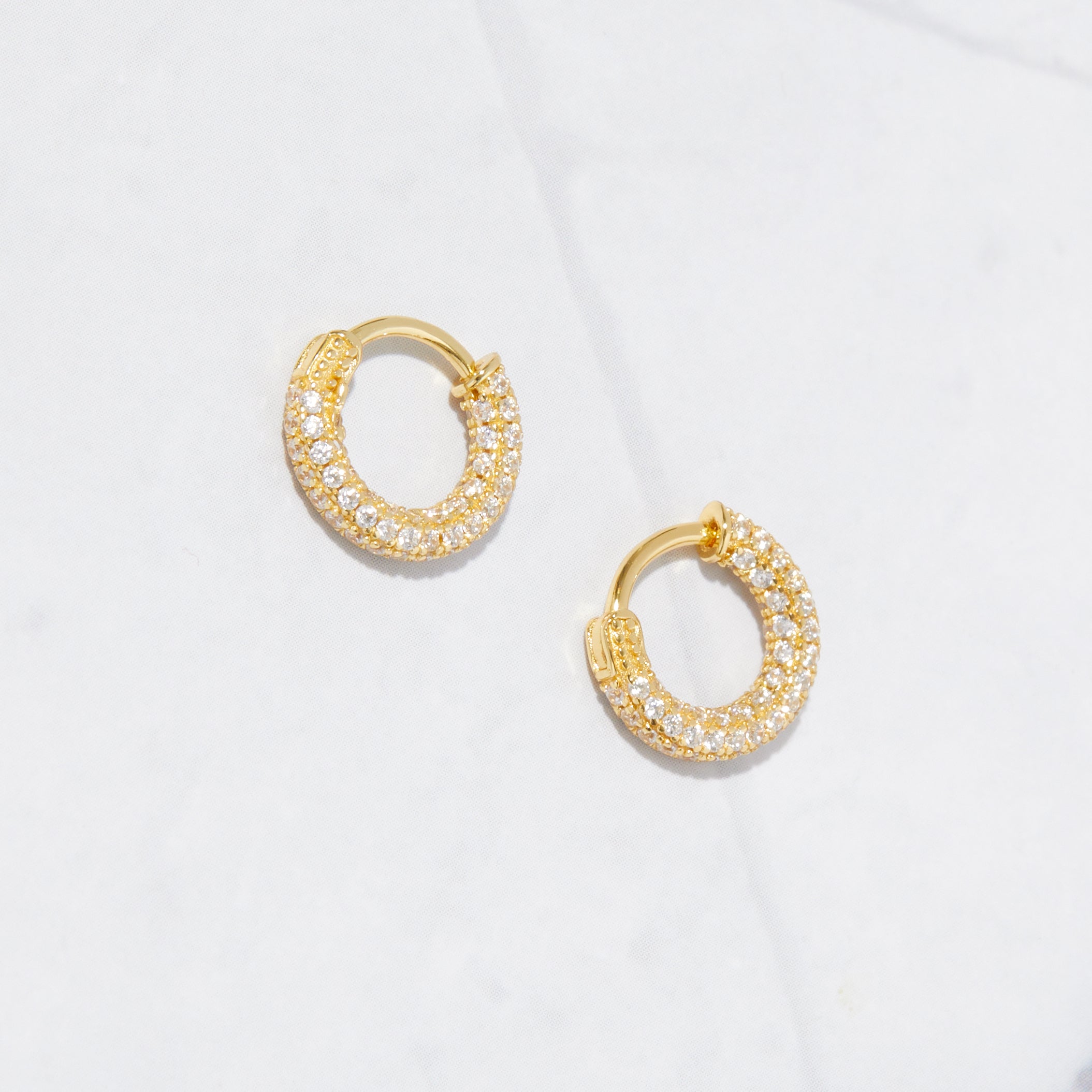 1.0 TCW Round Shape Moissanite Pave Hoop Earrings