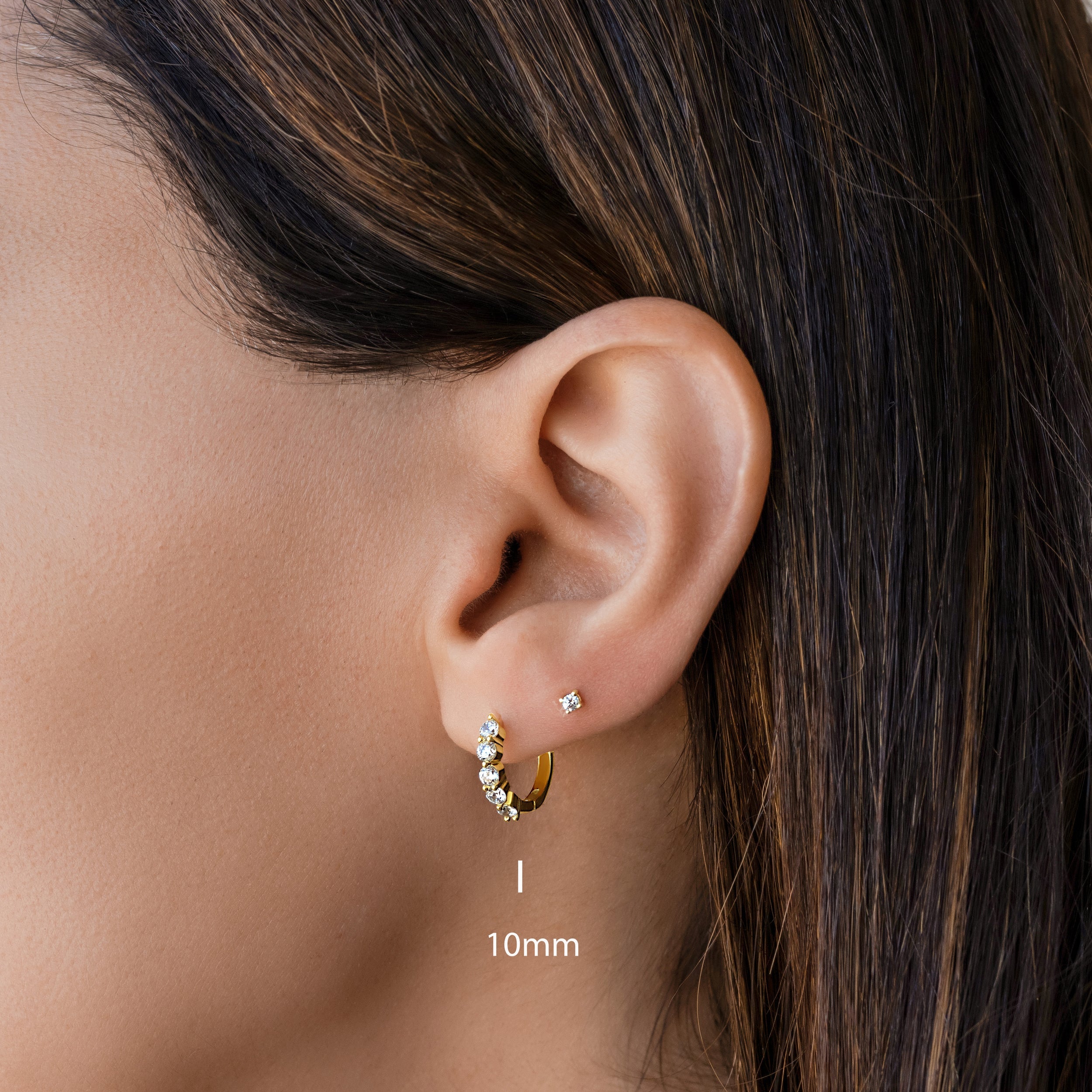 0.50 TCW Round Shape Moissanite Hoops Earrings
