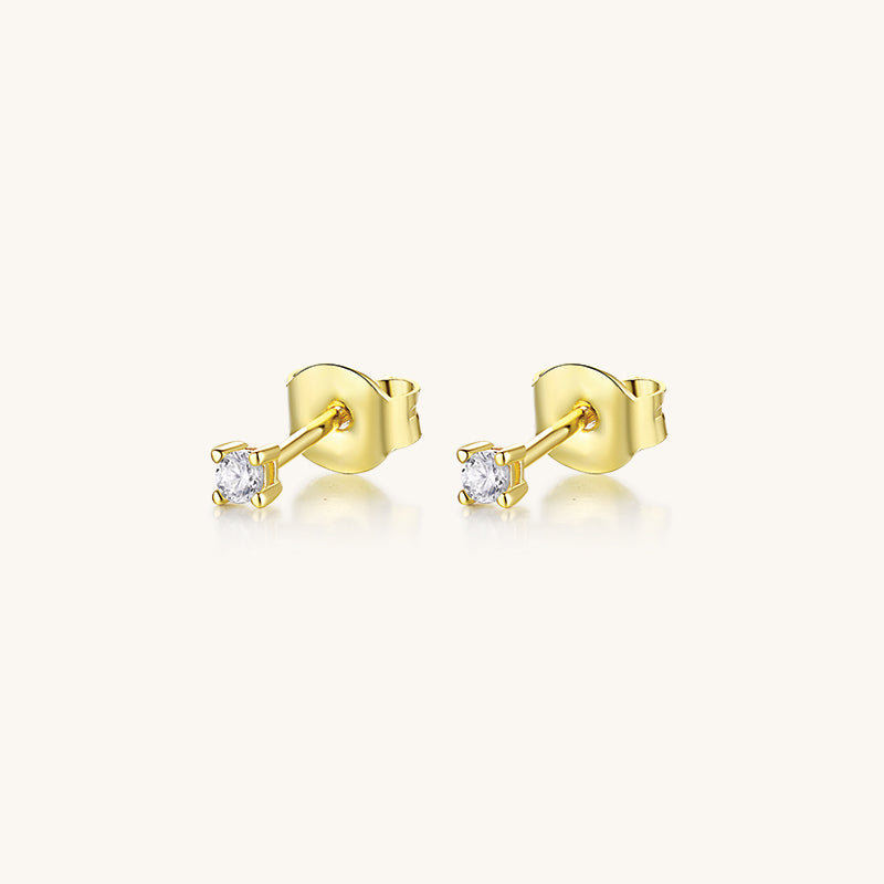 0.80 TCW Round Shape Moissanite Solitaire Stud Earrings