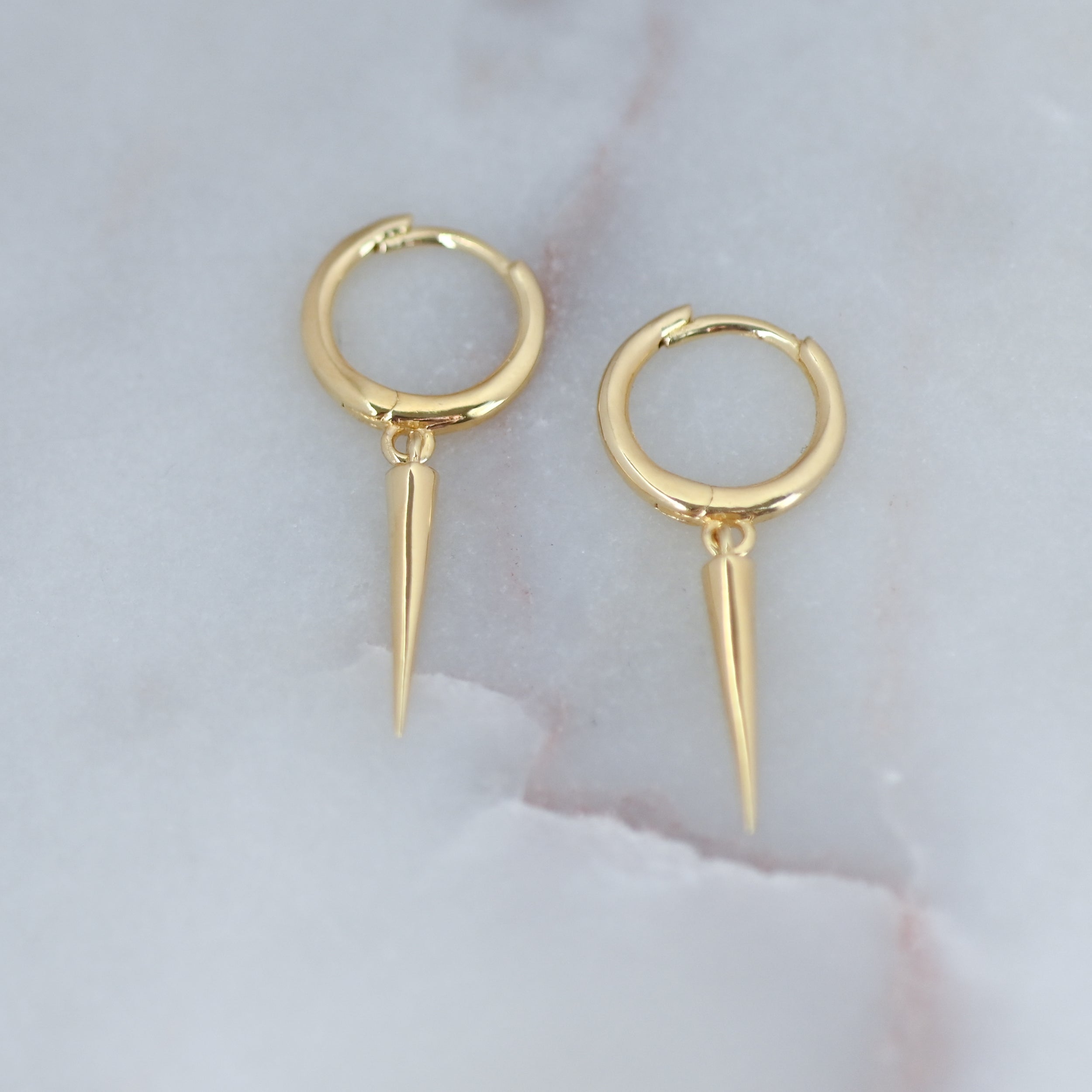 Plain Drop Huggies Earrings