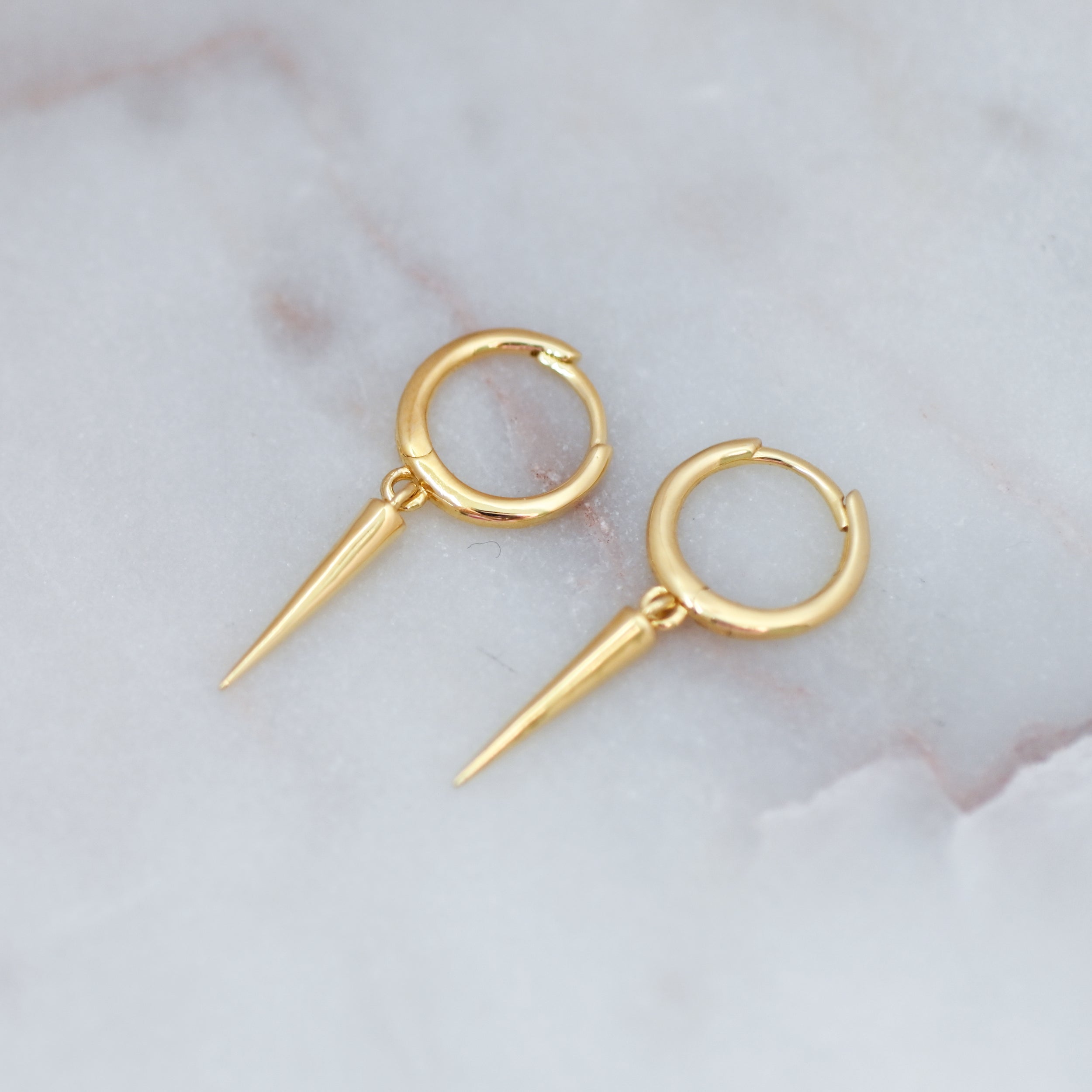 Plain Drop Huggies Earrings